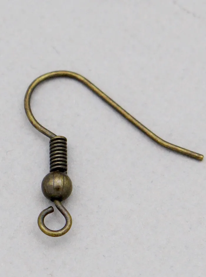 20PCS FRENCH HOOK EARWIRE WITH BALL AND COIL BULK PACK 