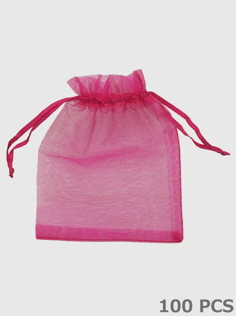 100 PCS medium organza drawstring jewelry gift pouch bag