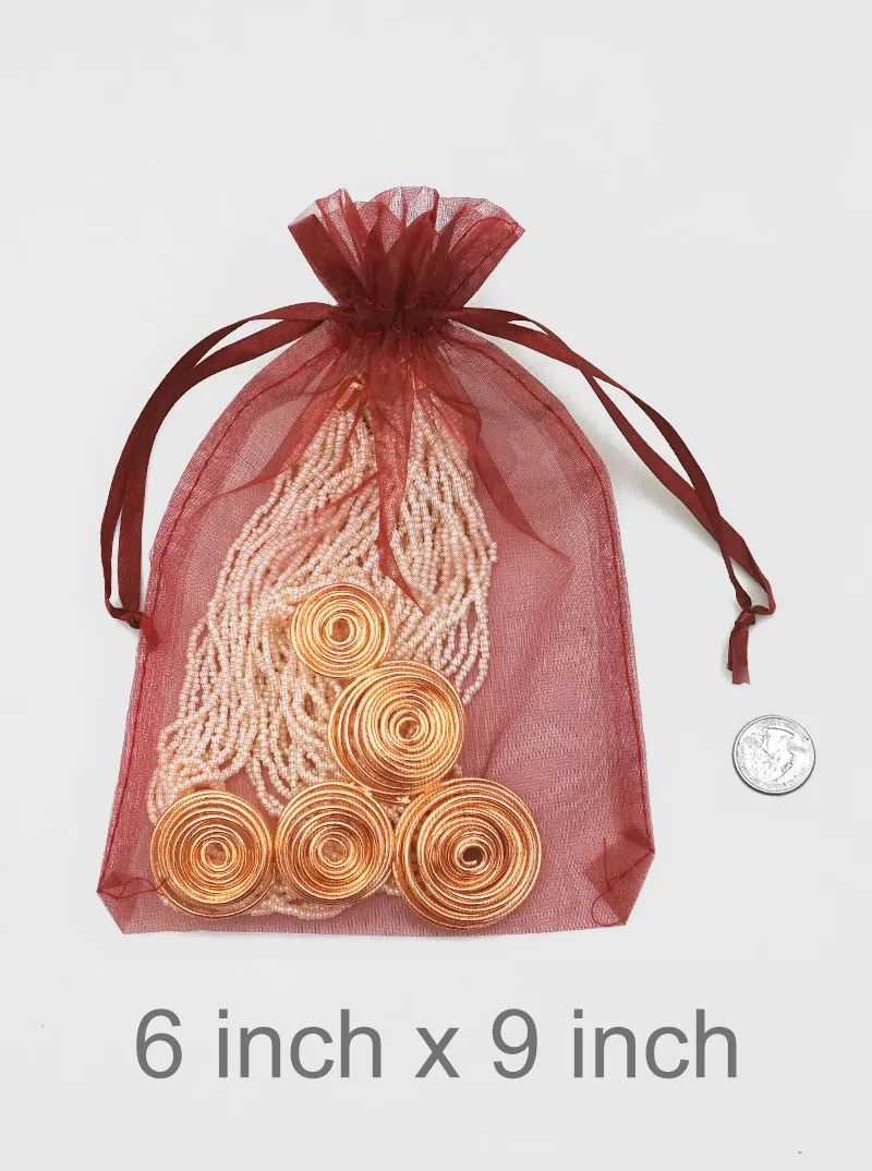 10 PCS organza drawstring jewelry gift pouch bag
