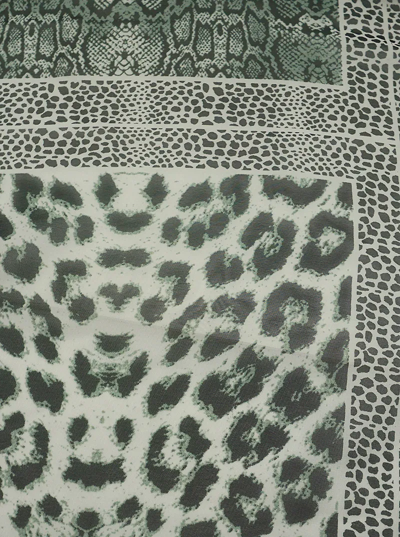 Multi animal print lightweight oblong vest scarf