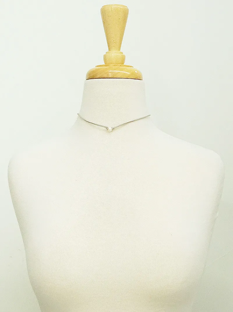 Freshwater pearl leatherette choker necklace