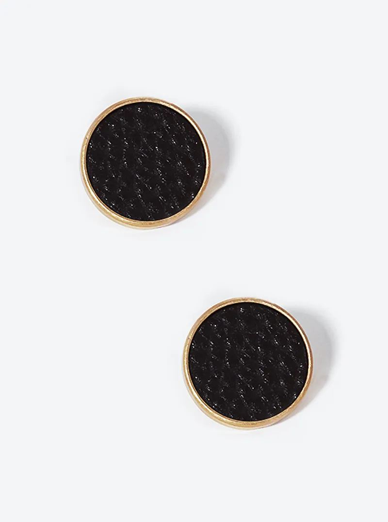 18mm Round-Shaped Button Stud Earrings