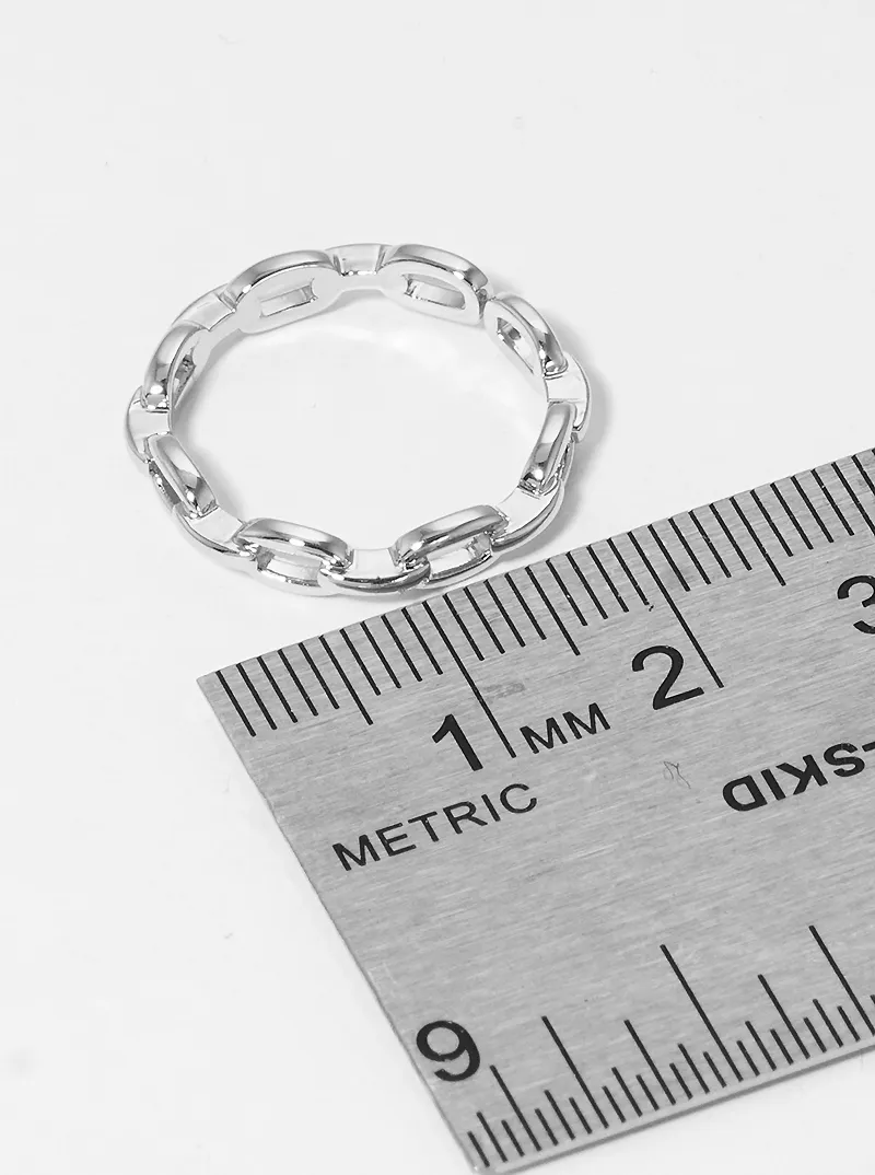 Gold Dipped Link Chain Adjustable Cuff Ring