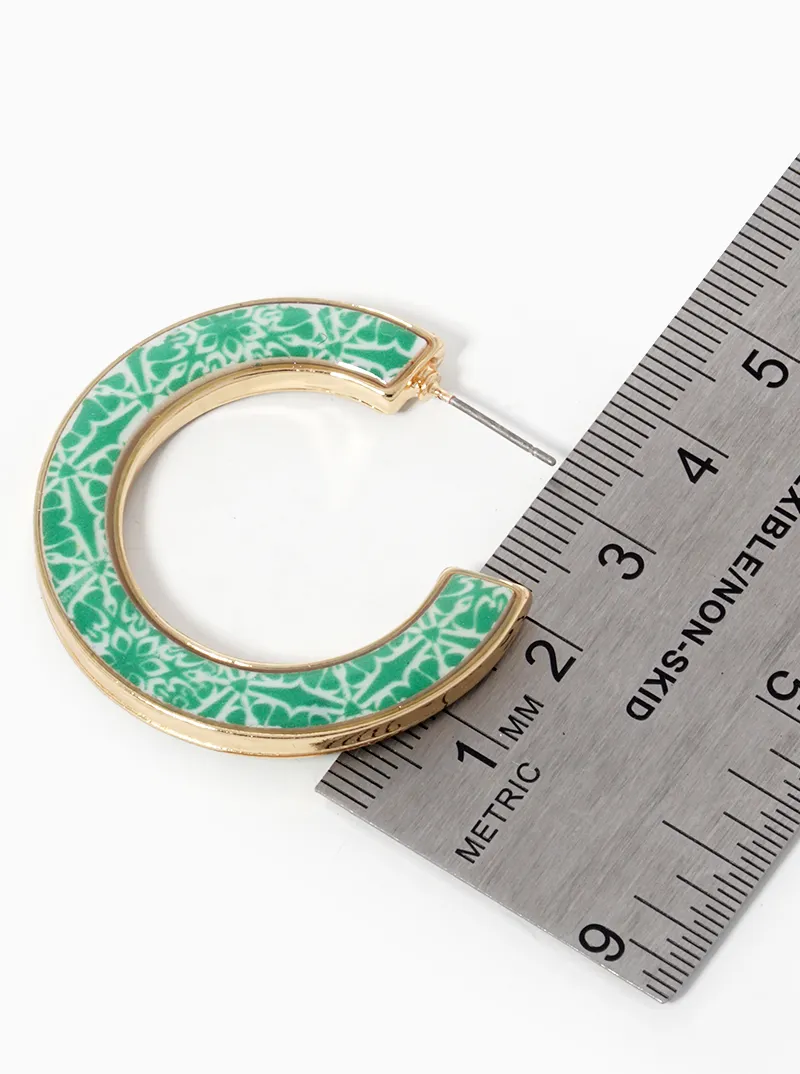 Multi Pattern 35mm Resin Hoop Earrings