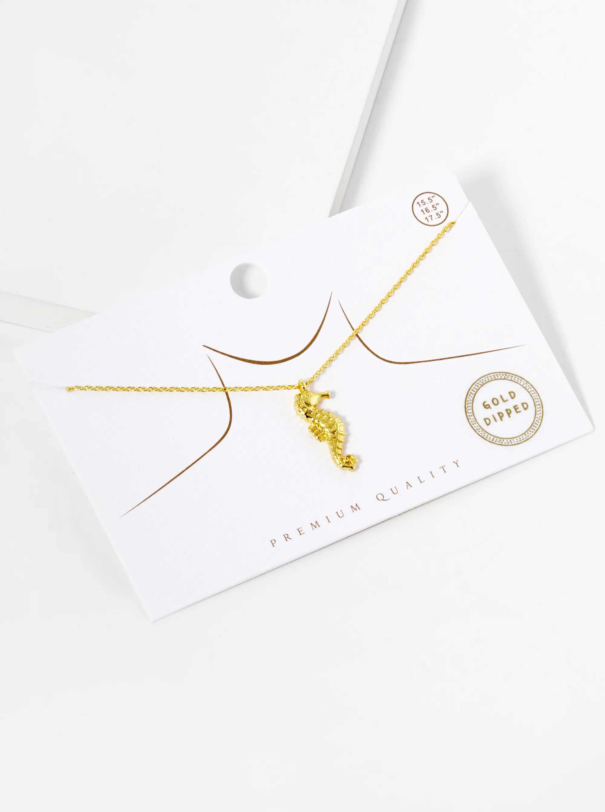 18k Gold Dipped Seahorse Pendant Necklace