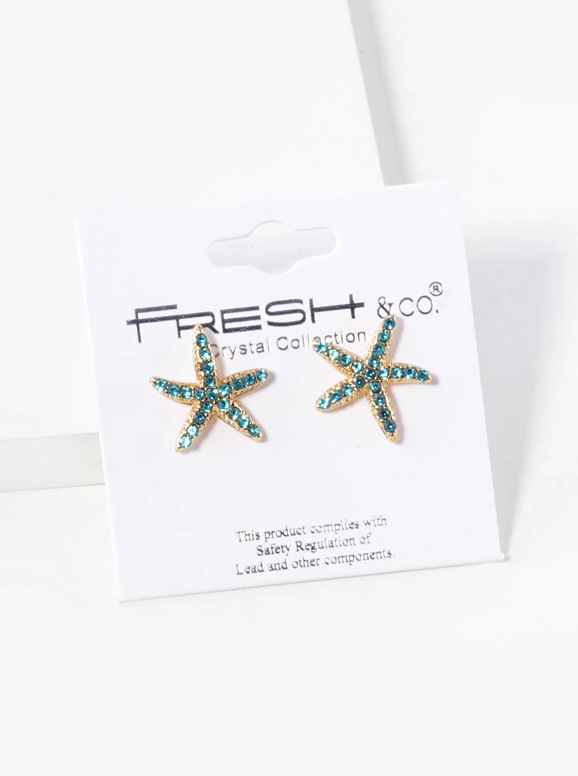 Crystal Pave 15mm Starfish Stud Earrings