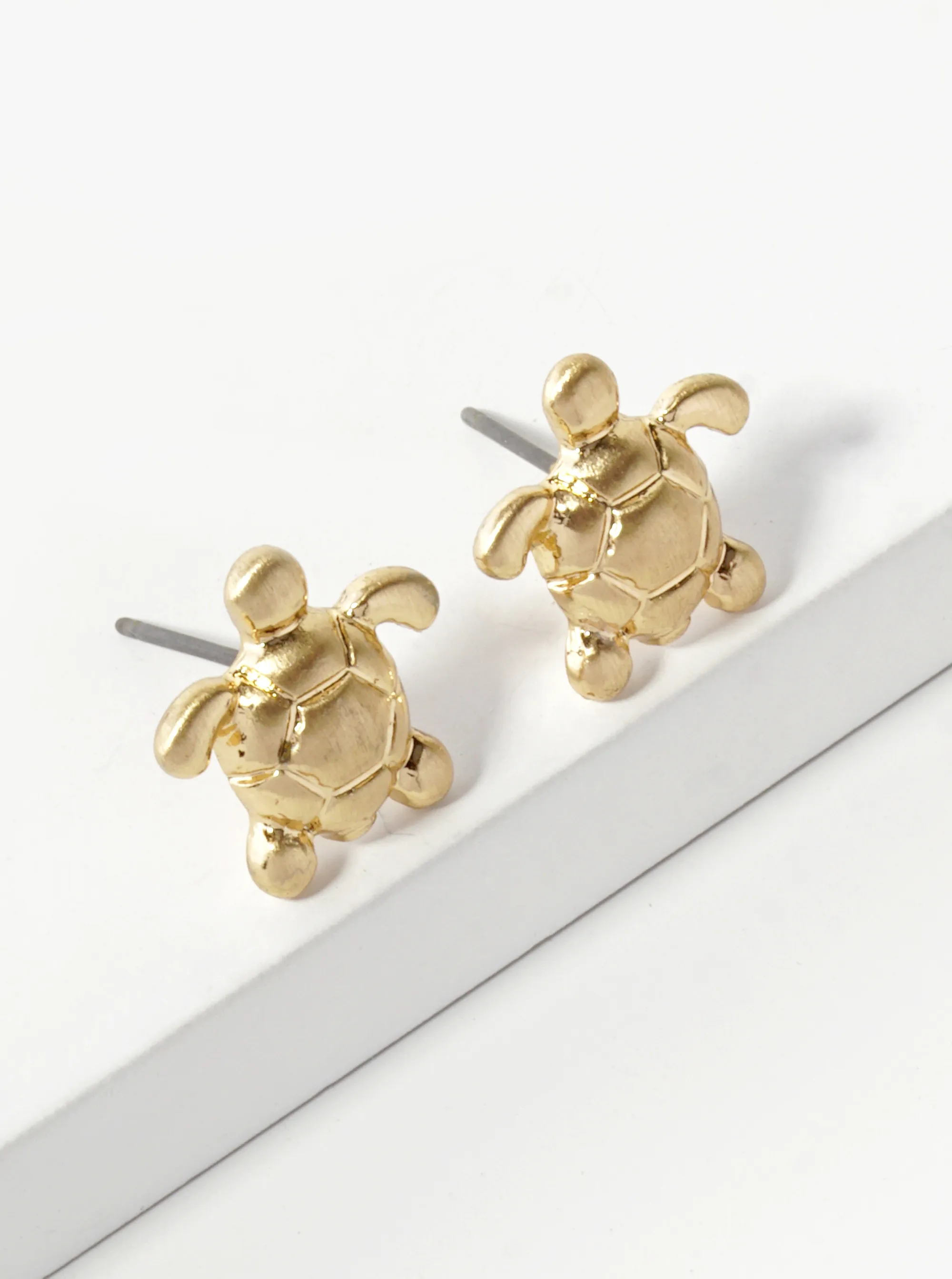 12mm Textured Puffy Turtle Stud Earrings