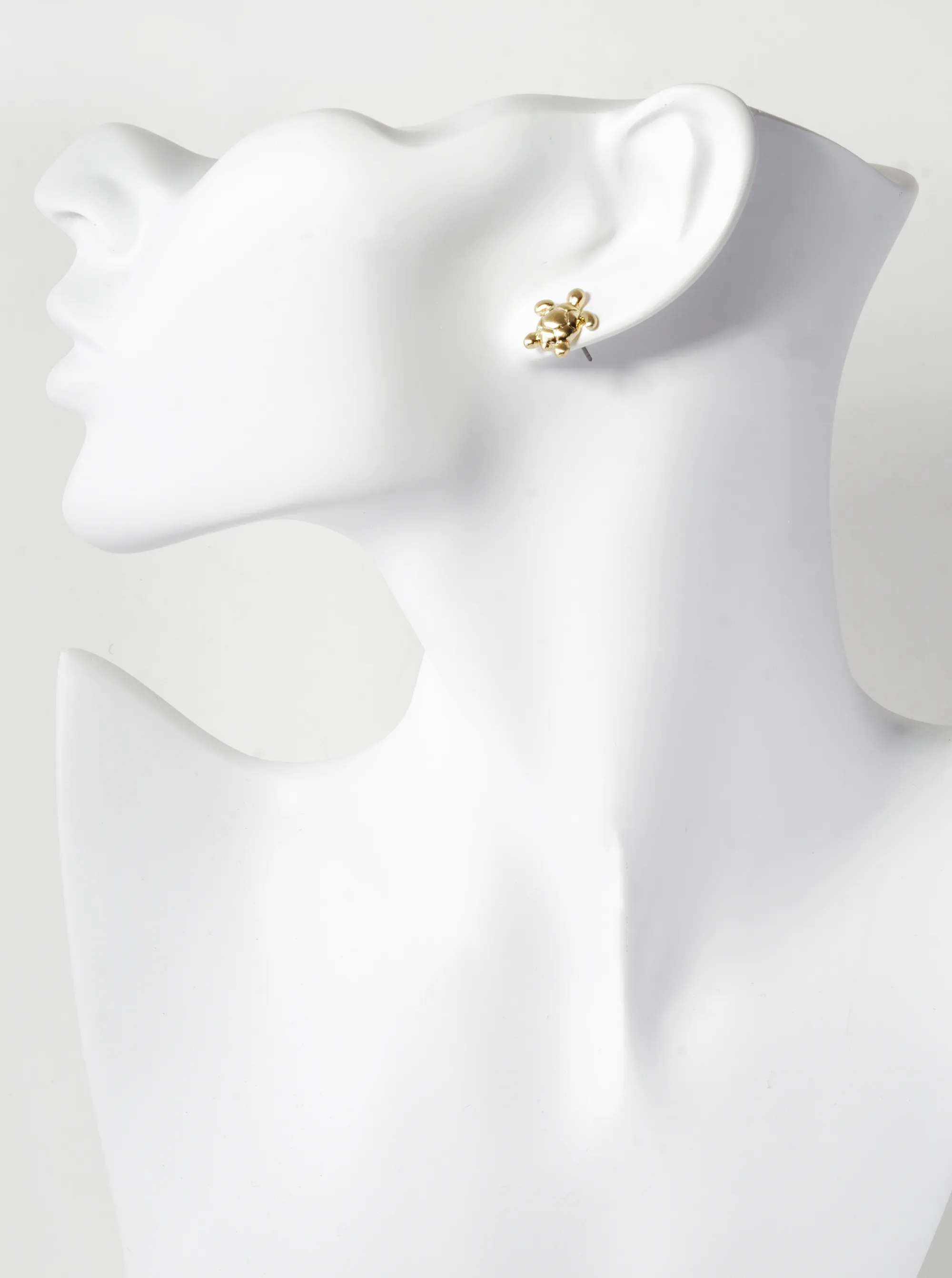12mm Textured Puffy Turtle Stud Earrings