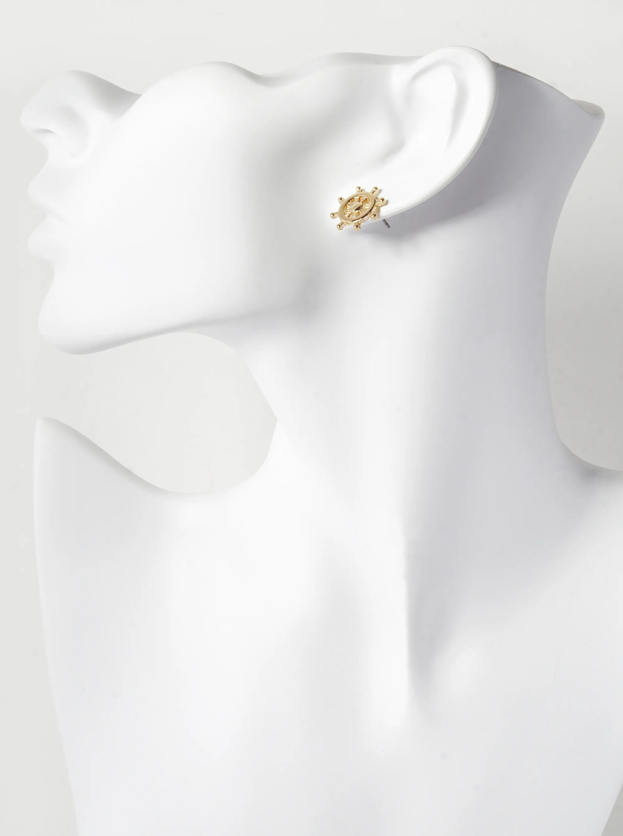 15mm Ships Wheel Stud Earrings