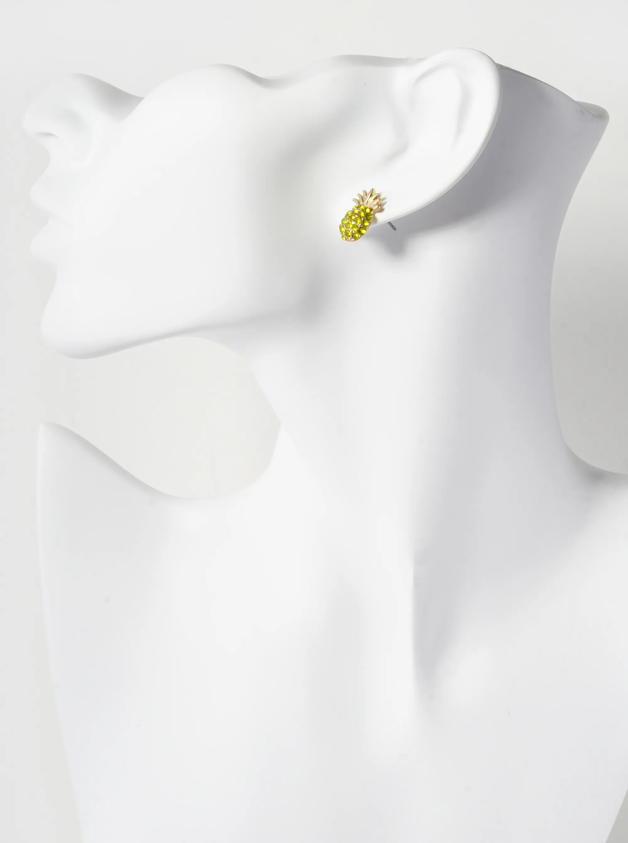 Crystal Pave 15mm Pineapple Stud Earrings