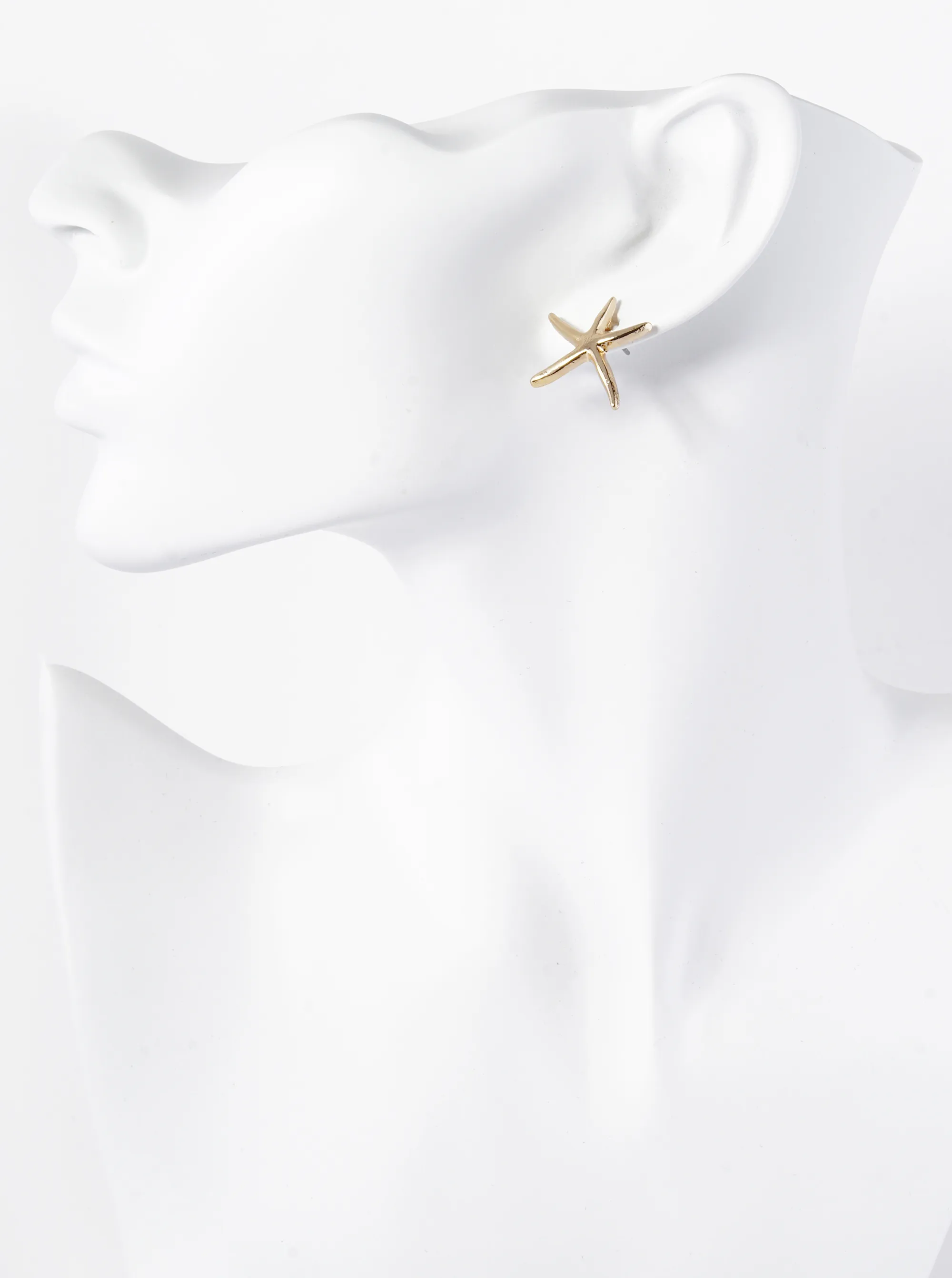 Polished Metal 20mm Starfish Stud Earrings