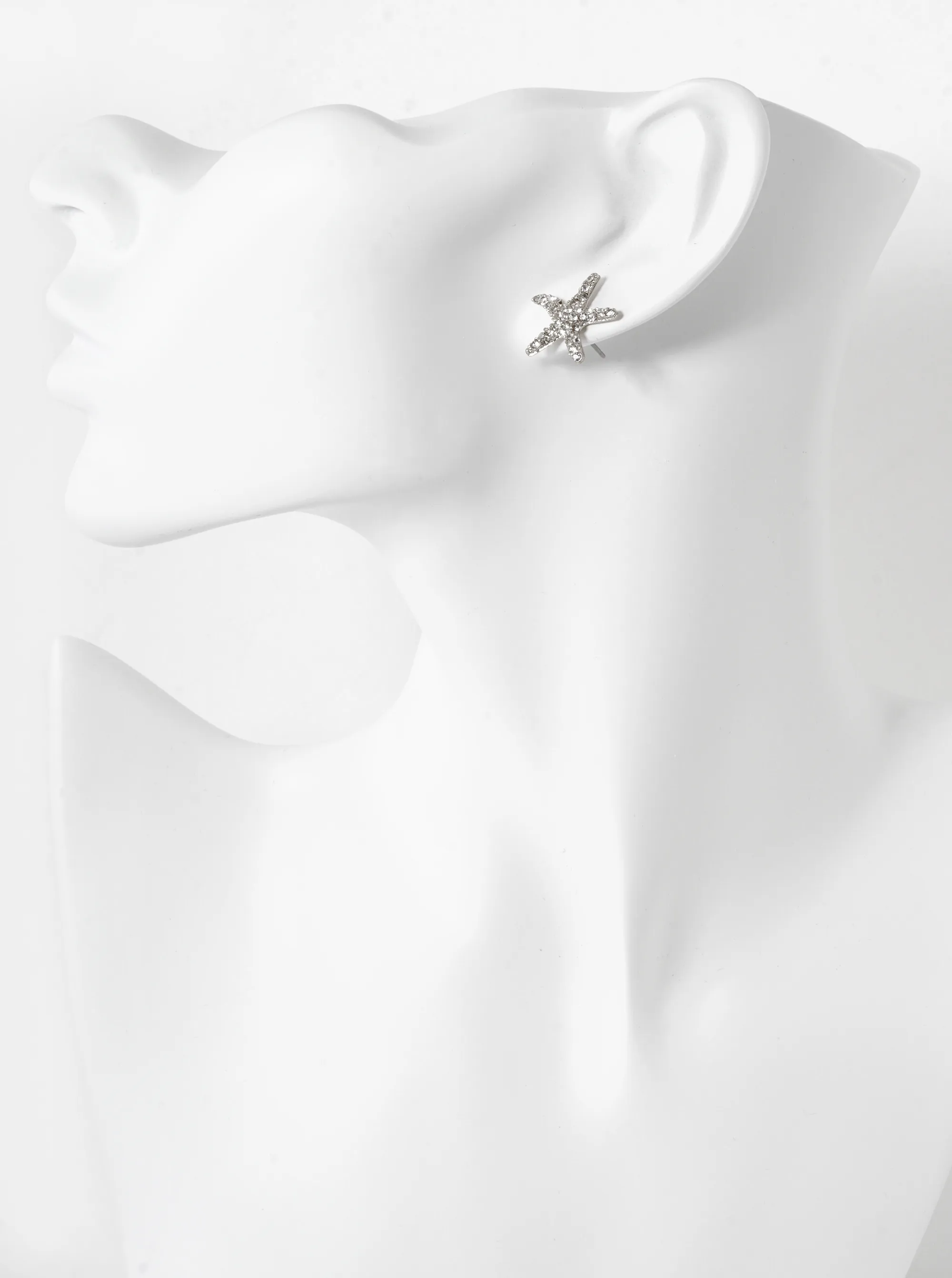 Crystal Pave 18mm Starfish Stud Earrings