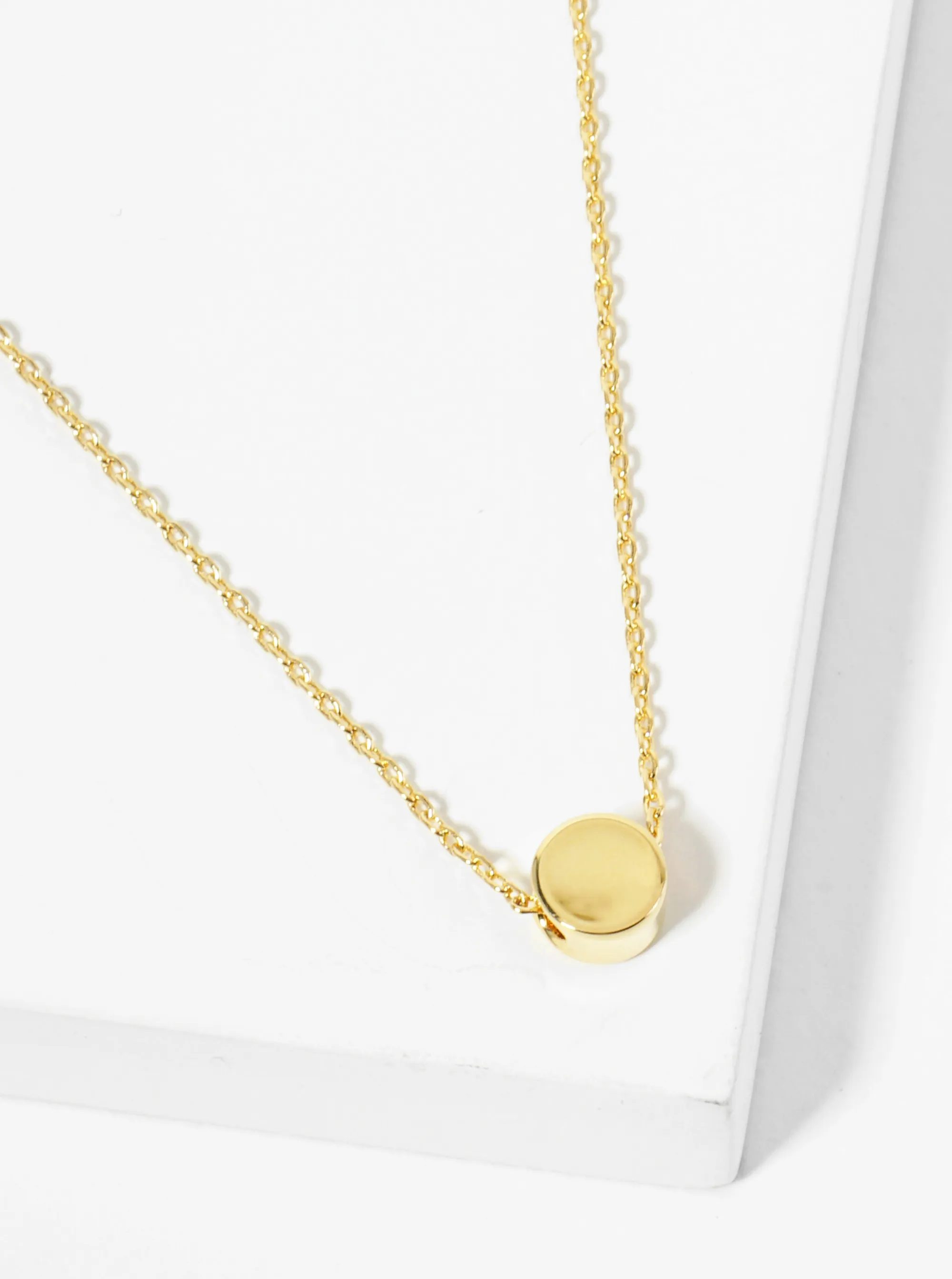 18K Gold Dipped 5mm Round Pendant Minimalist Necklace G