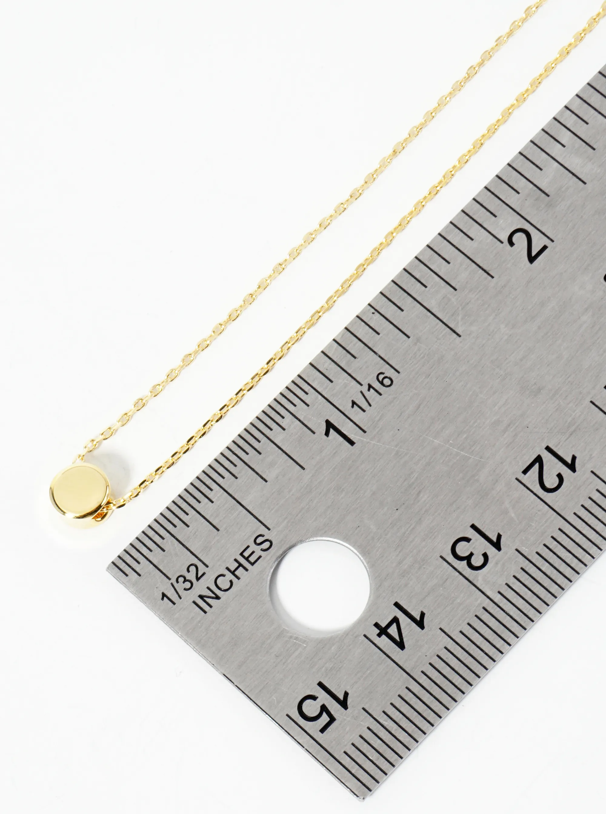 18K Gold Dipped 5mm Round Pendant Minimalist Necklace G