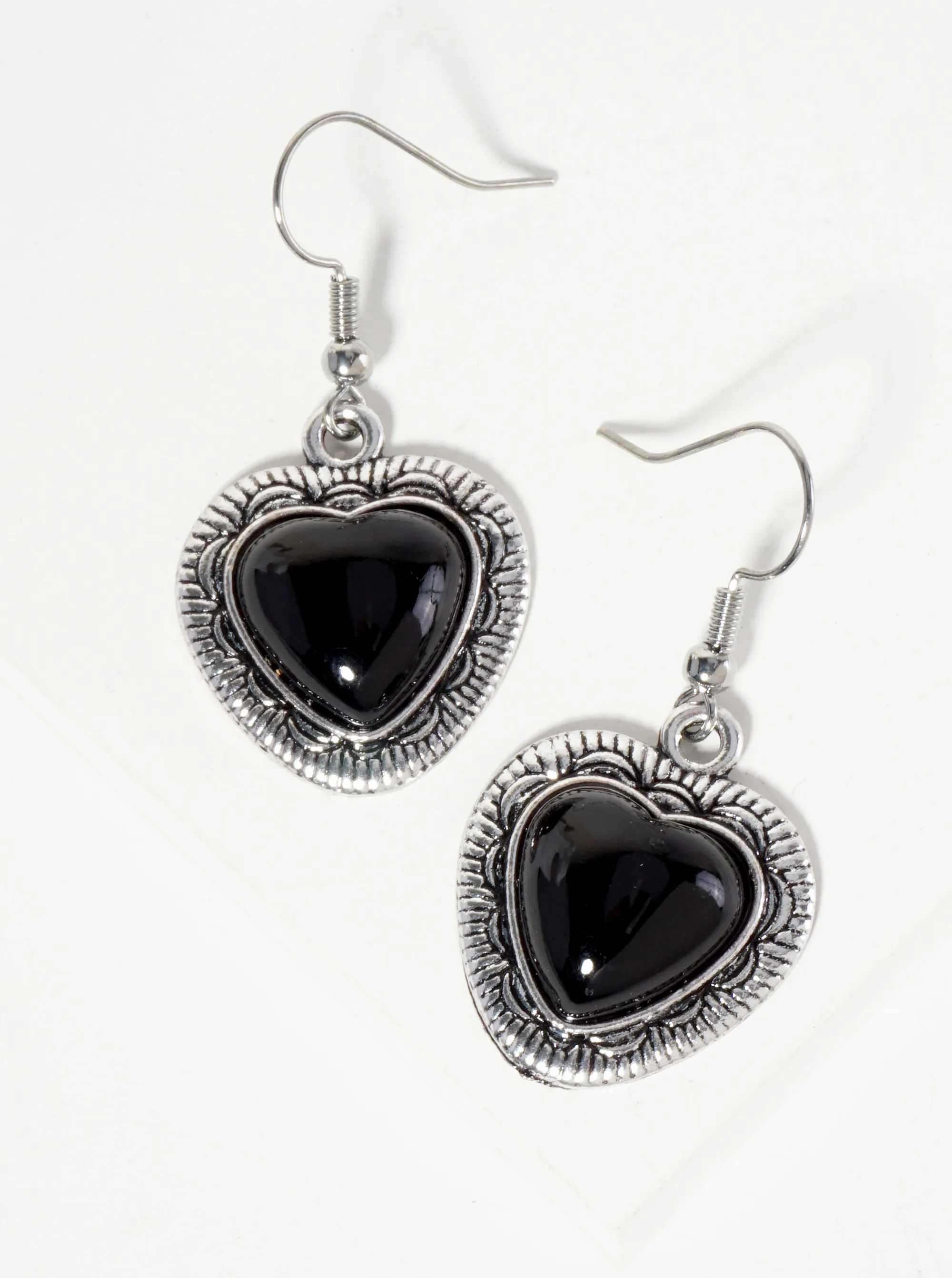 Bohemian Semi-Precious Natural-Stone Heart-Shaped Western Dangle Drop Earrings