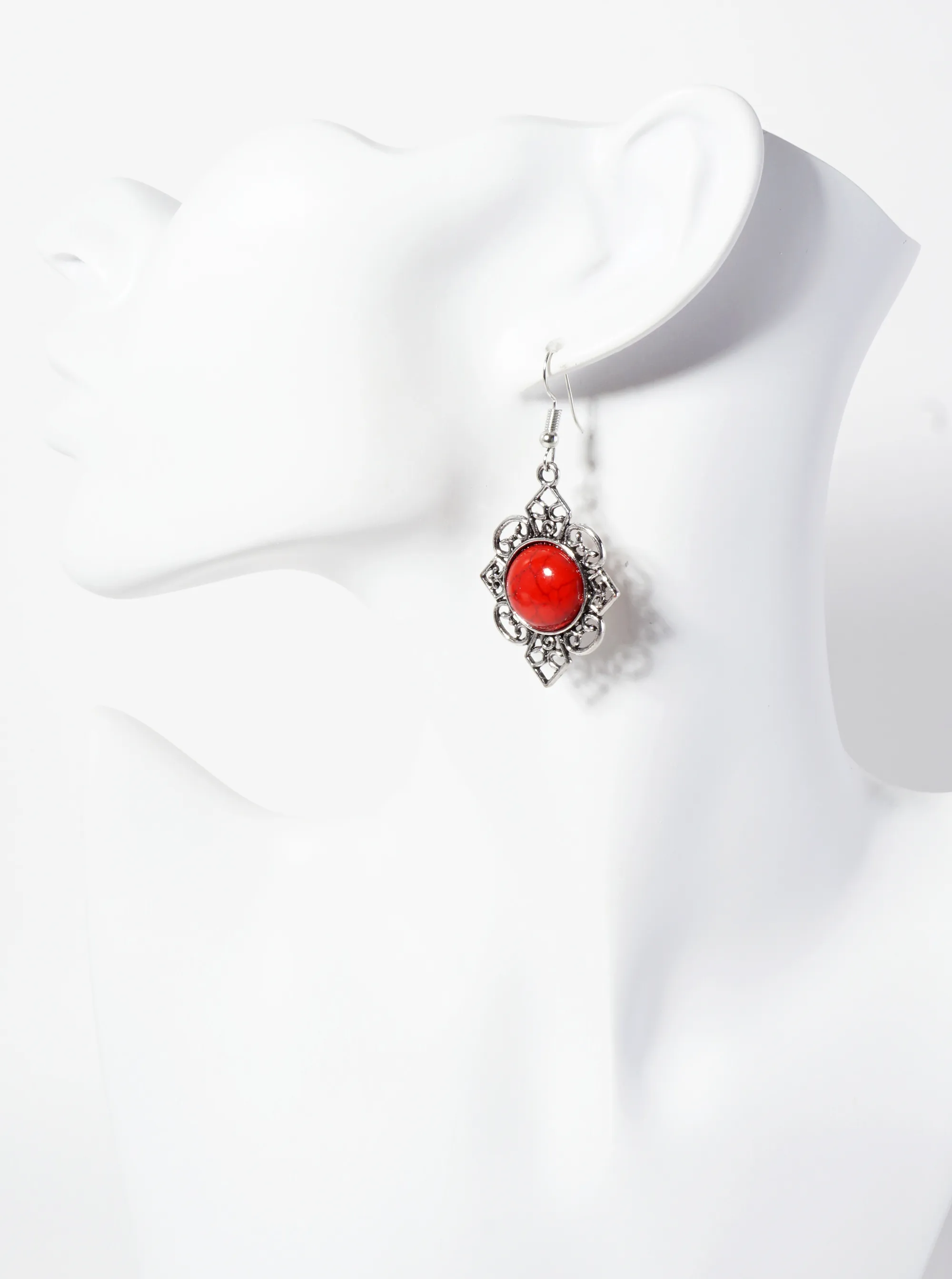 Semi-Precious Natural-Stone Artistic Dangle Earrings