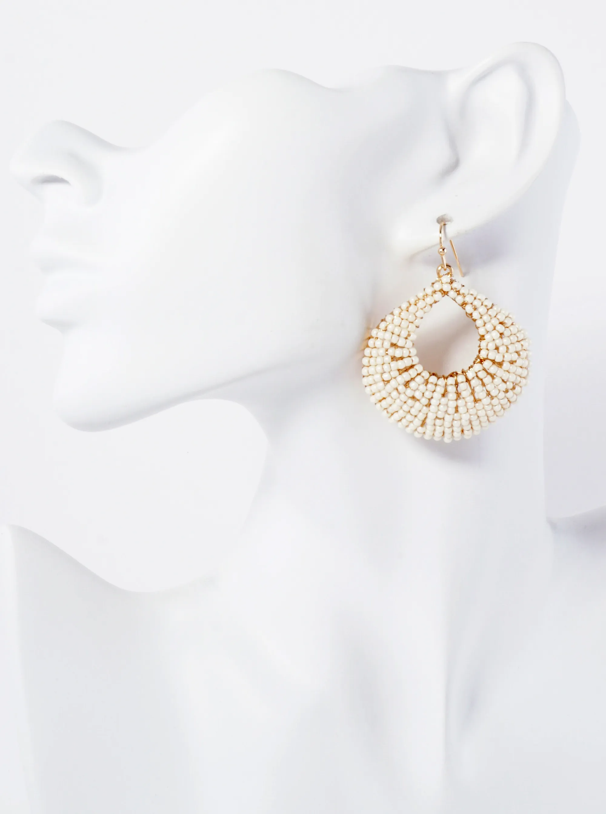Seashell-Inspired Seed-Bead Embellished Earrings