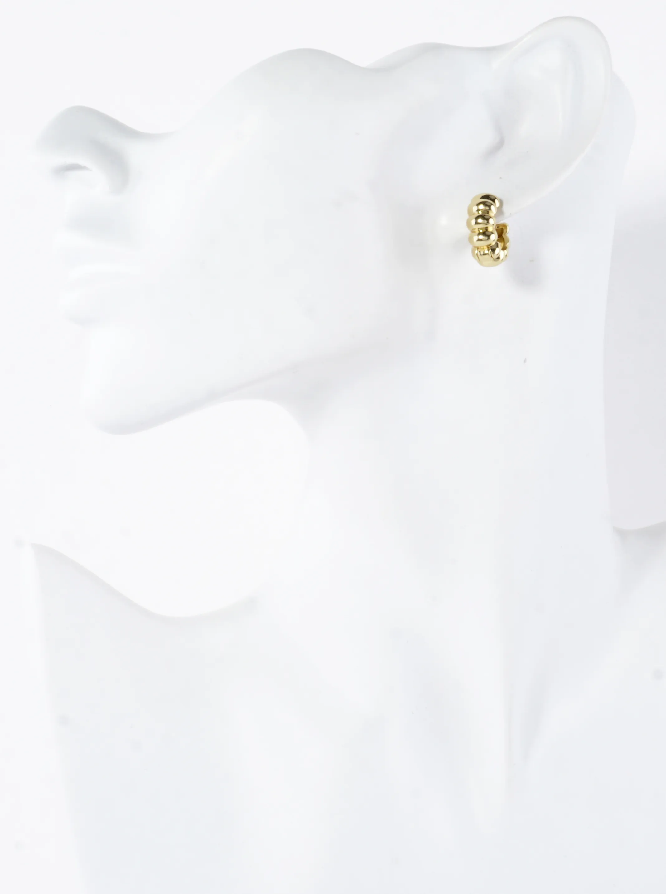 14K Gold Dipped Ribbed Hoop Earrings