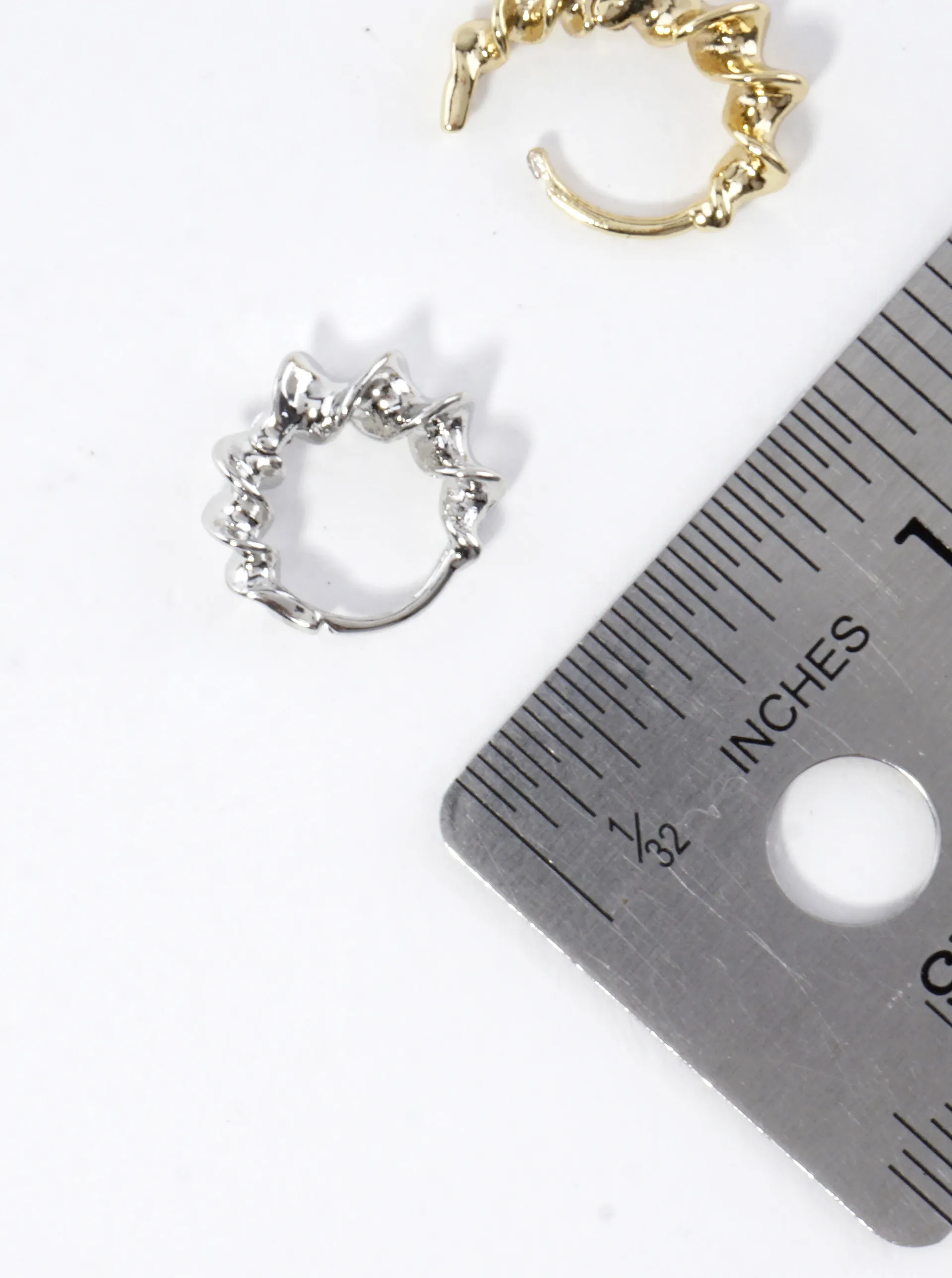 14K Gold Dipped Spiral Brass Hoop Earrings Mini