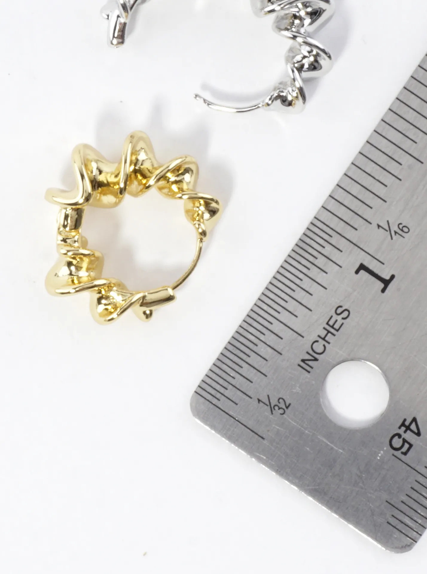14K Gold Dipped Spiral Brass Hoop Earrings Small
