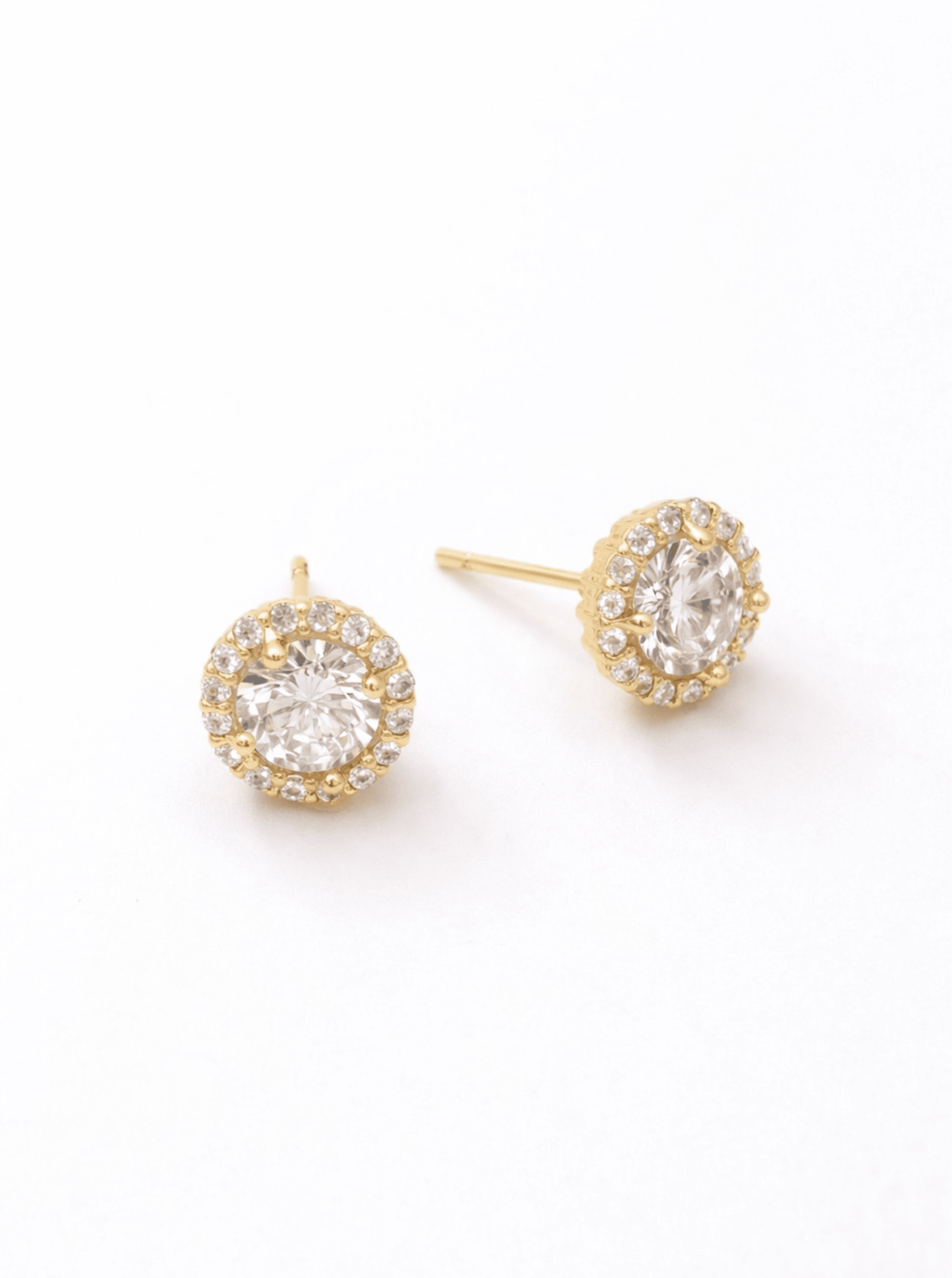 Round Pave Stud Earrings