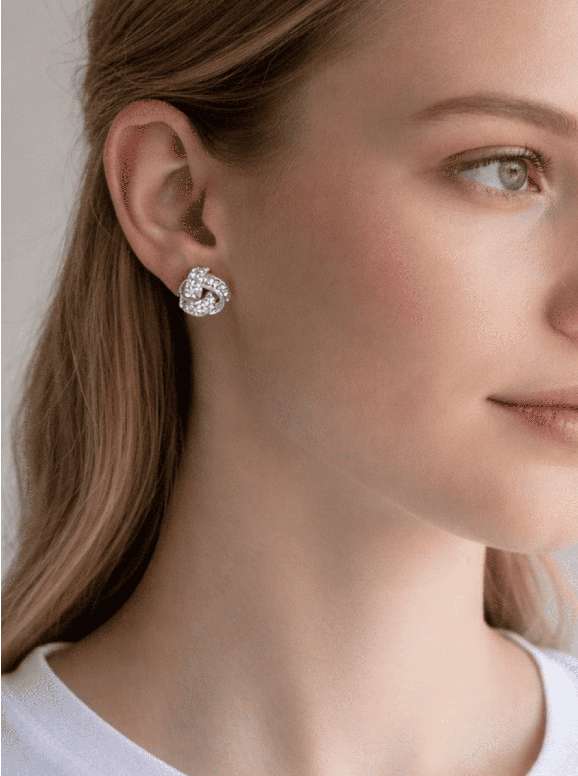 Sculpted Knot Pave Stud Earrings