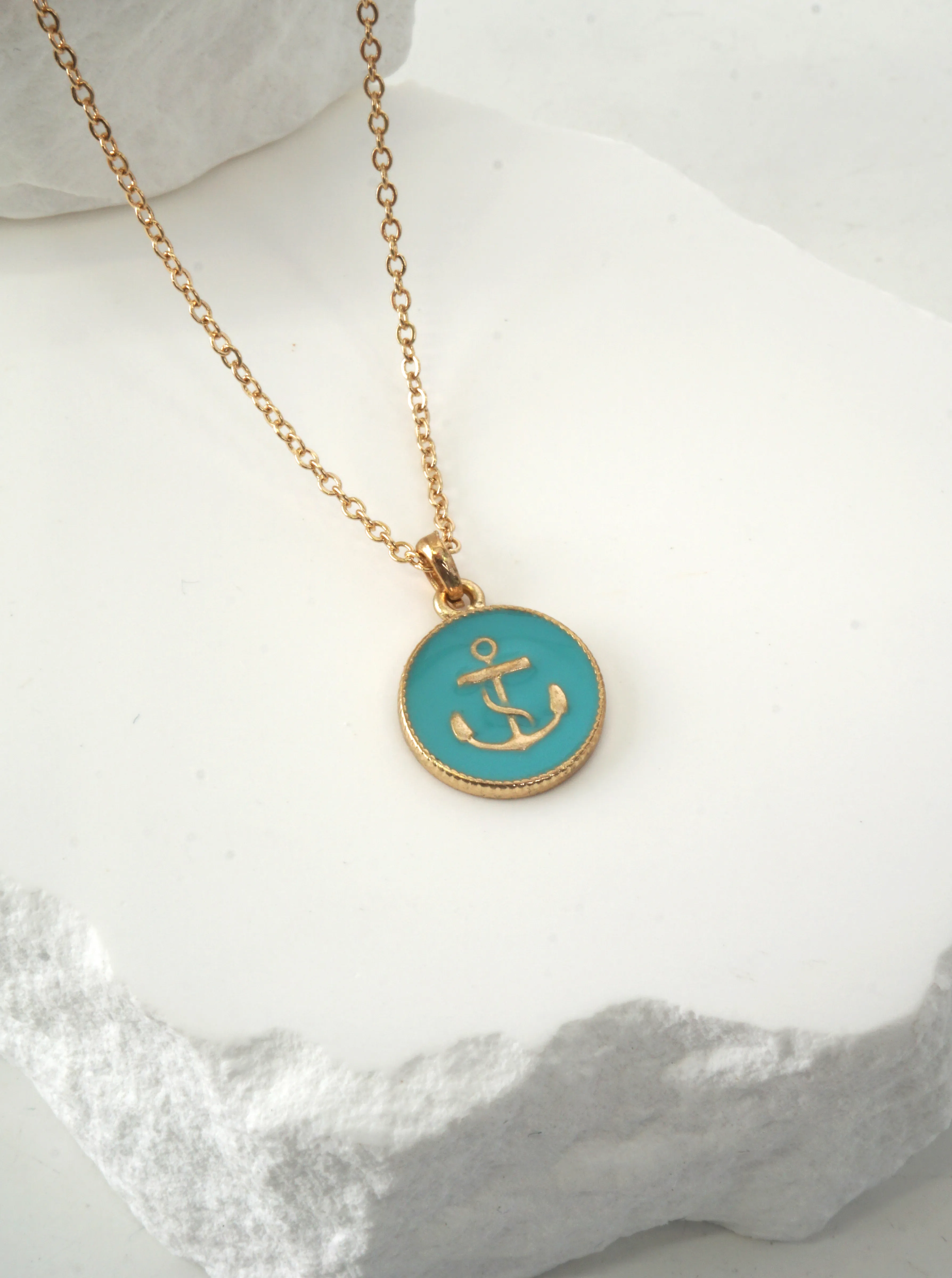 Anchor Geometric Pendant Necklace