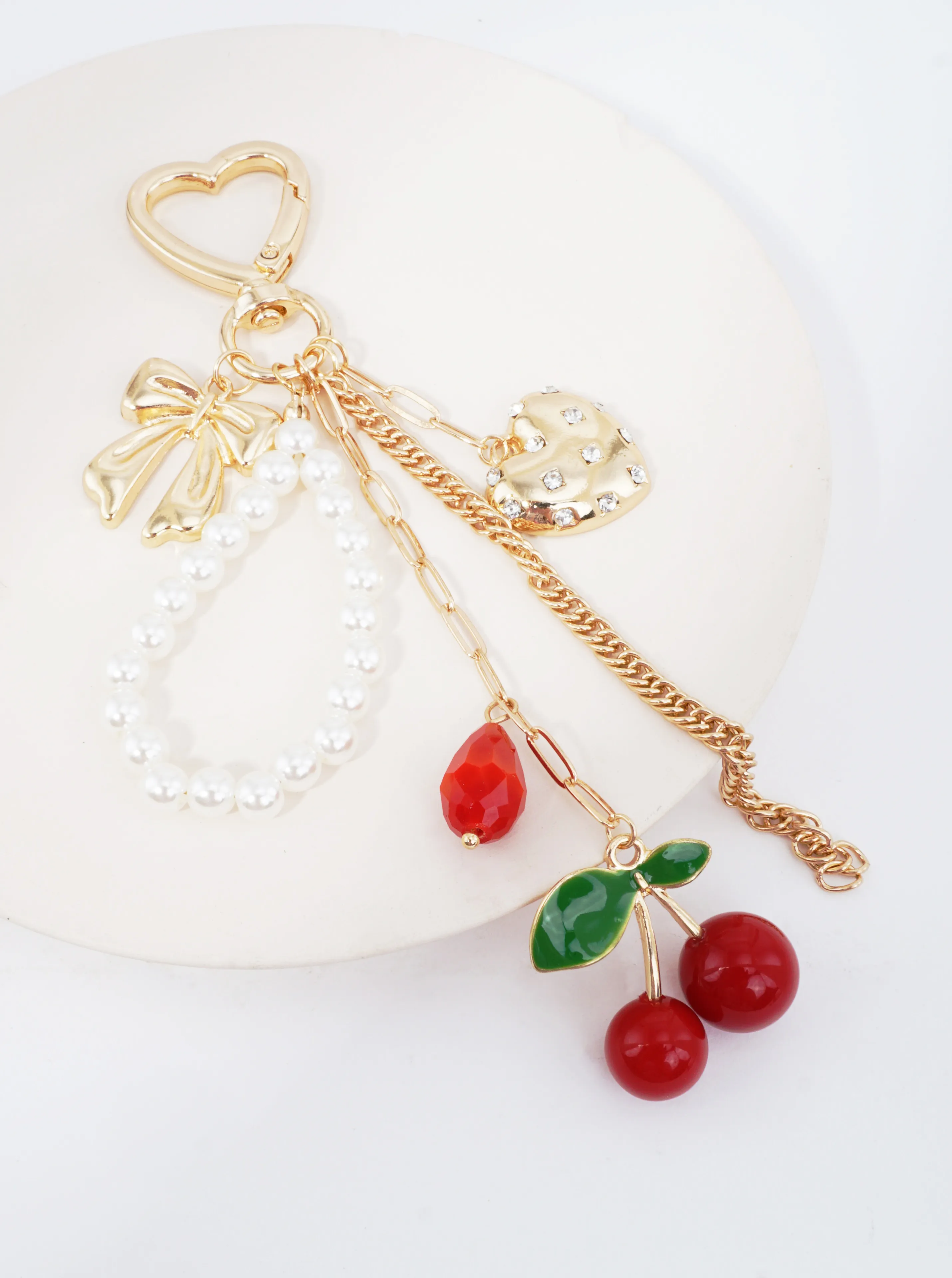 Cherry Bow Bag Charm
