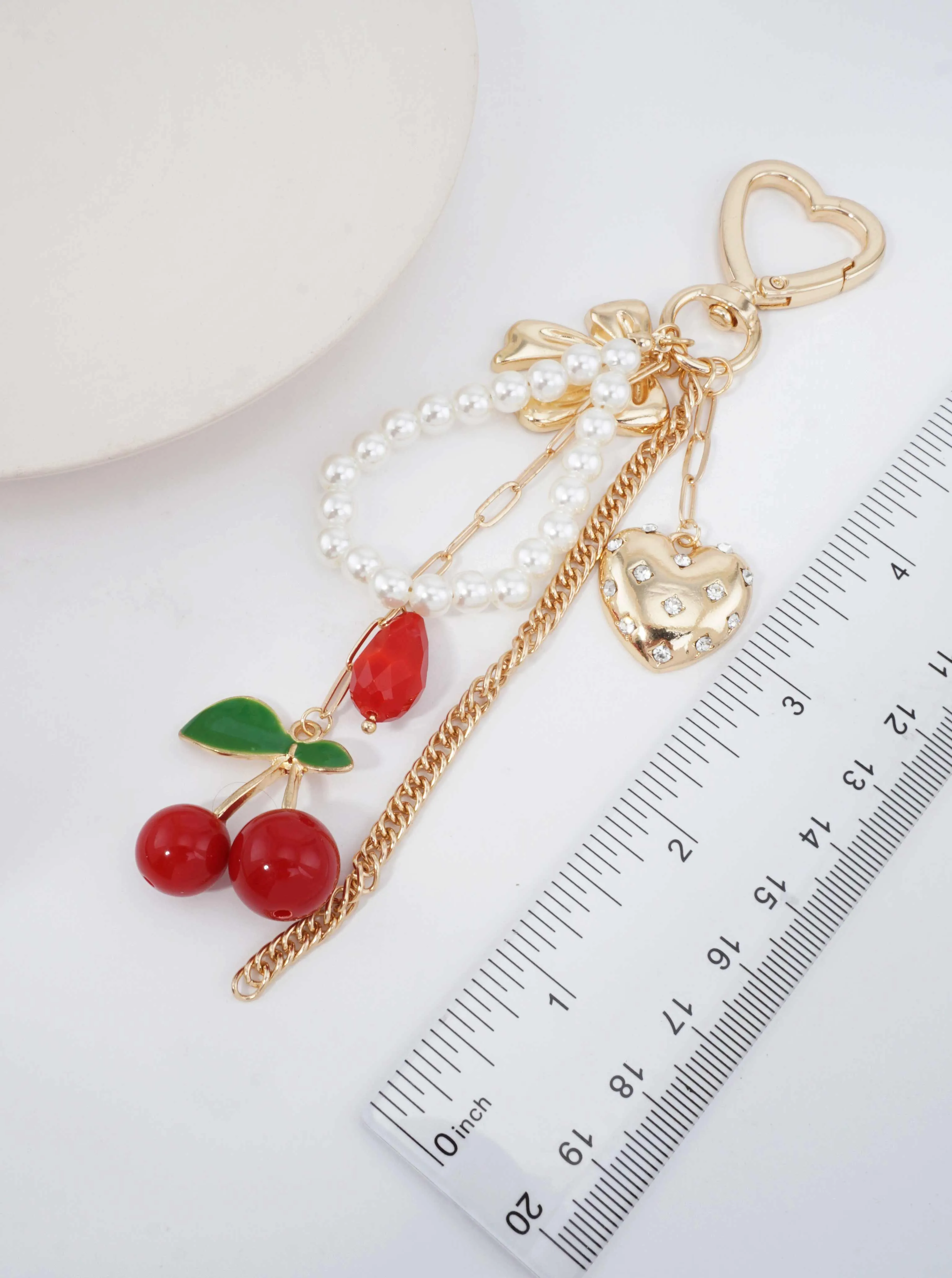 Cherry Bow Bag Charm