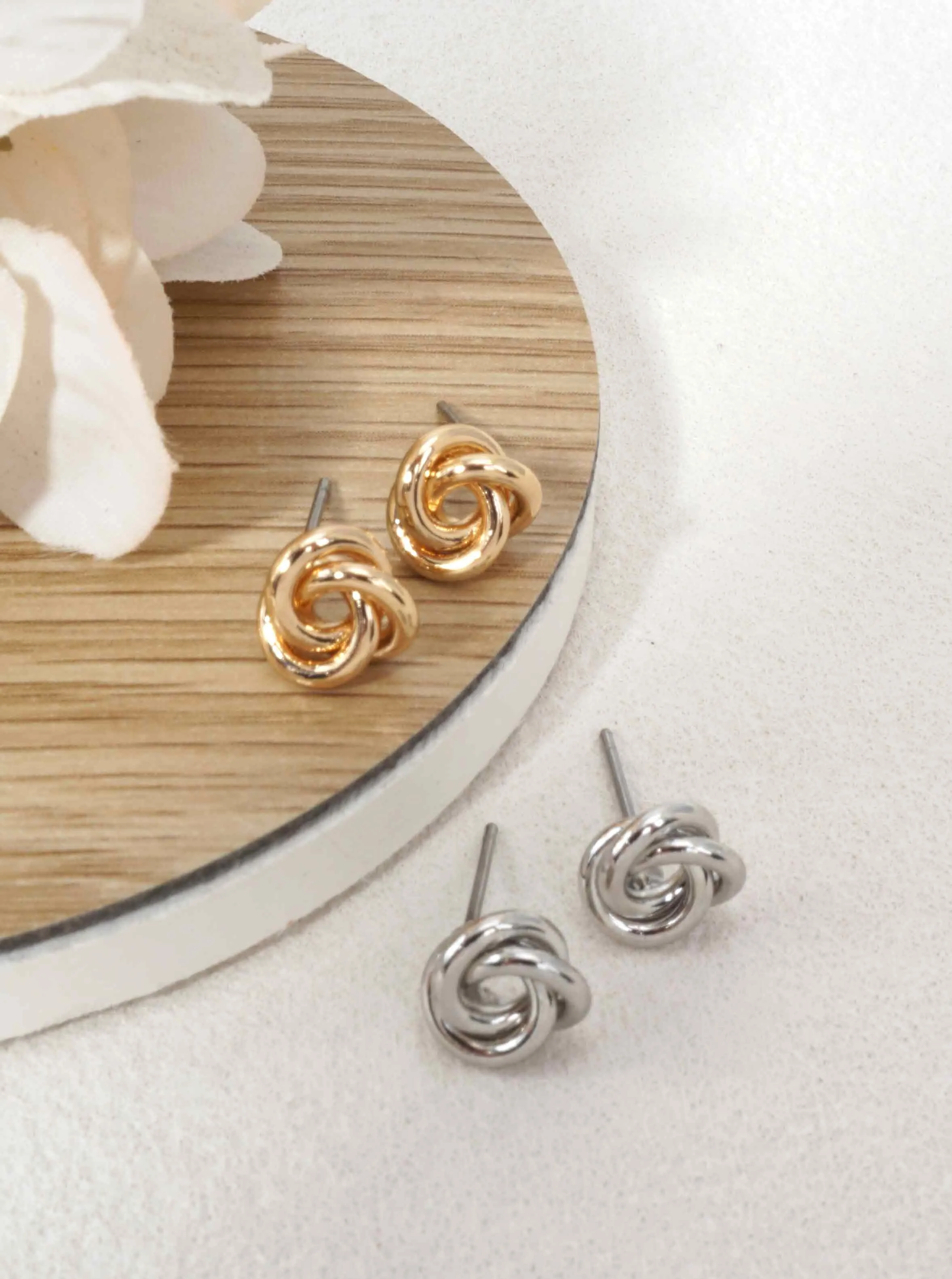 Swirl Knot Stud Earrings