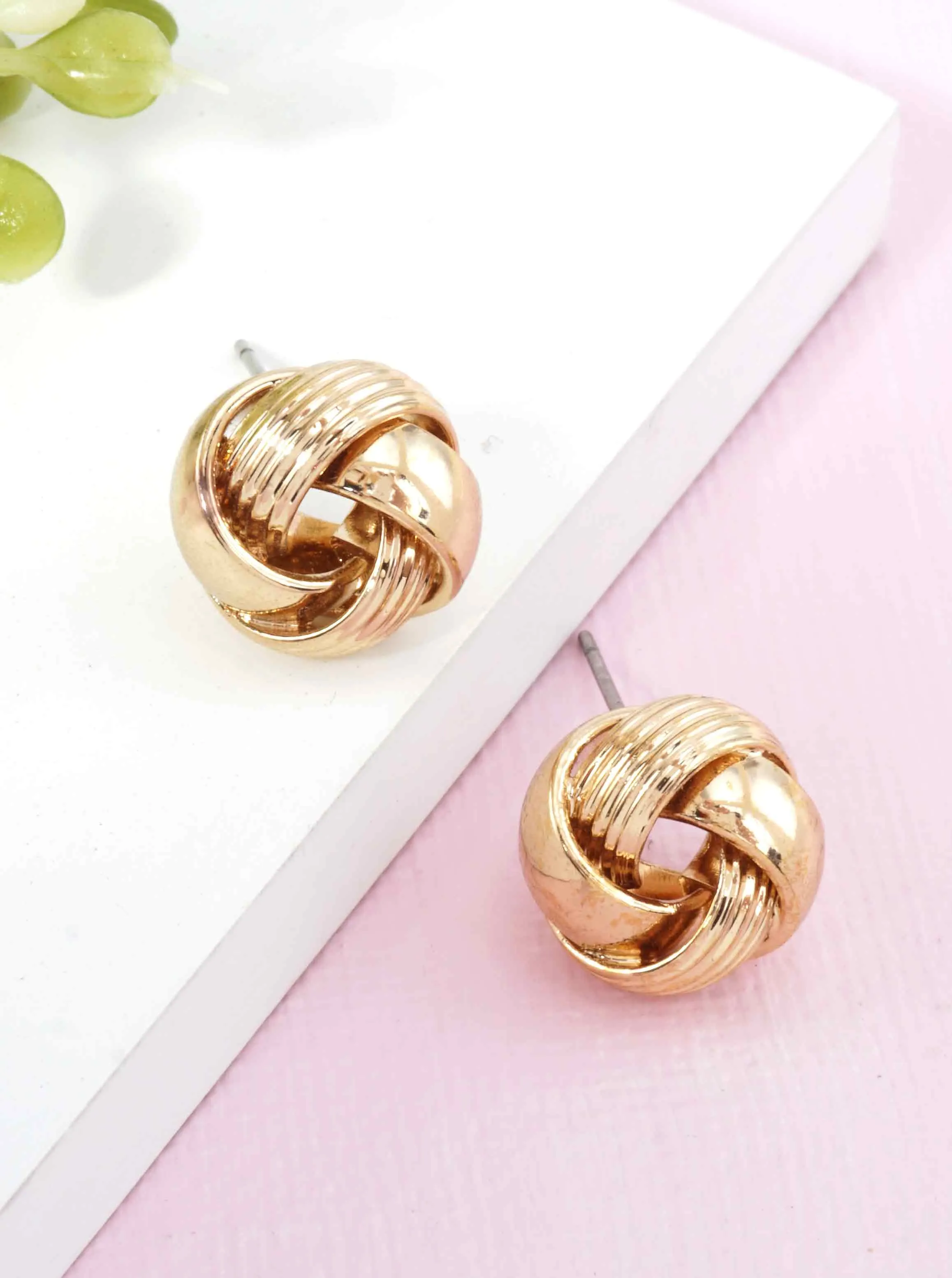 Textured Knot Stud Earrings