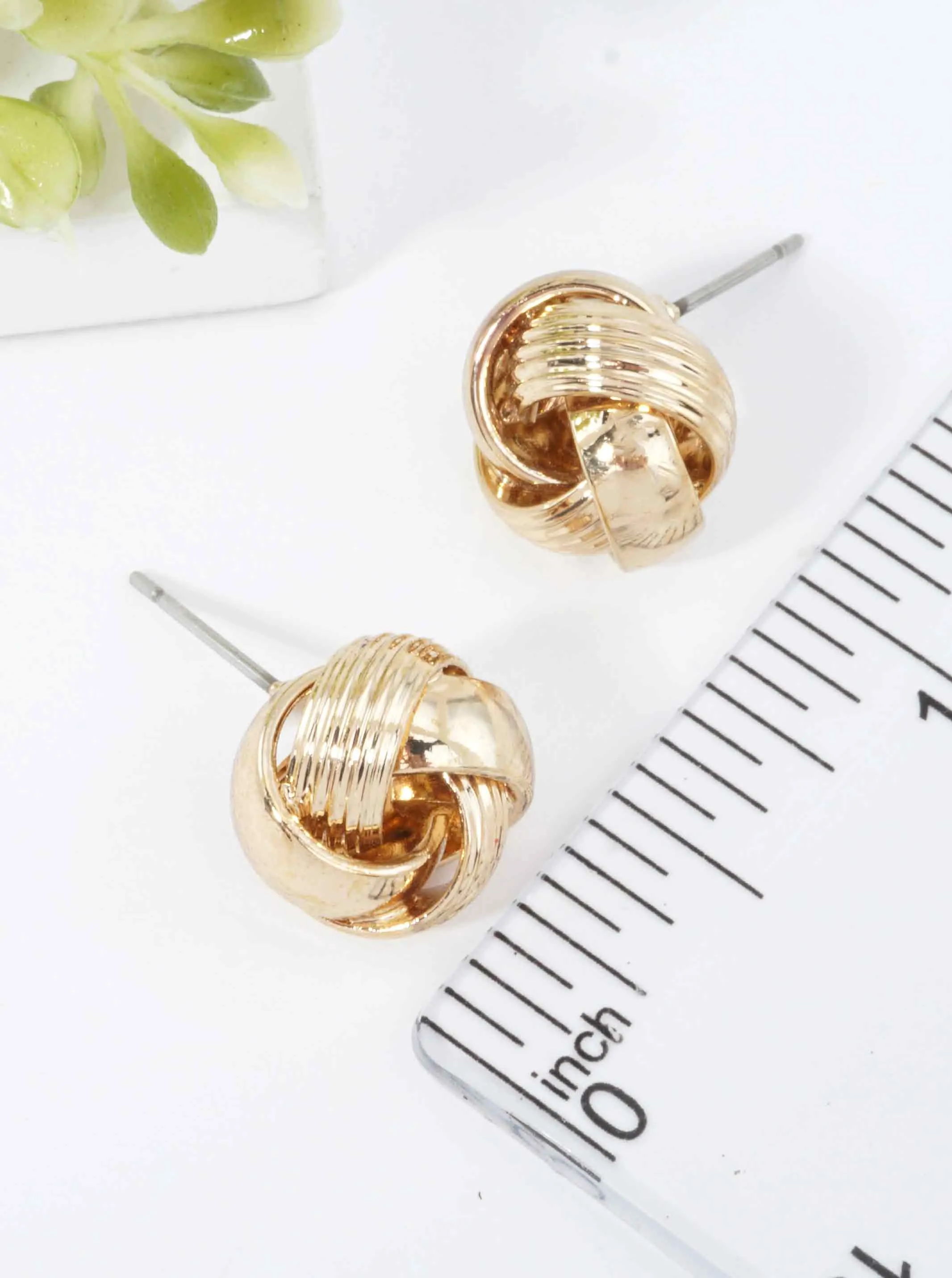 Textured Knot Stud Earrings