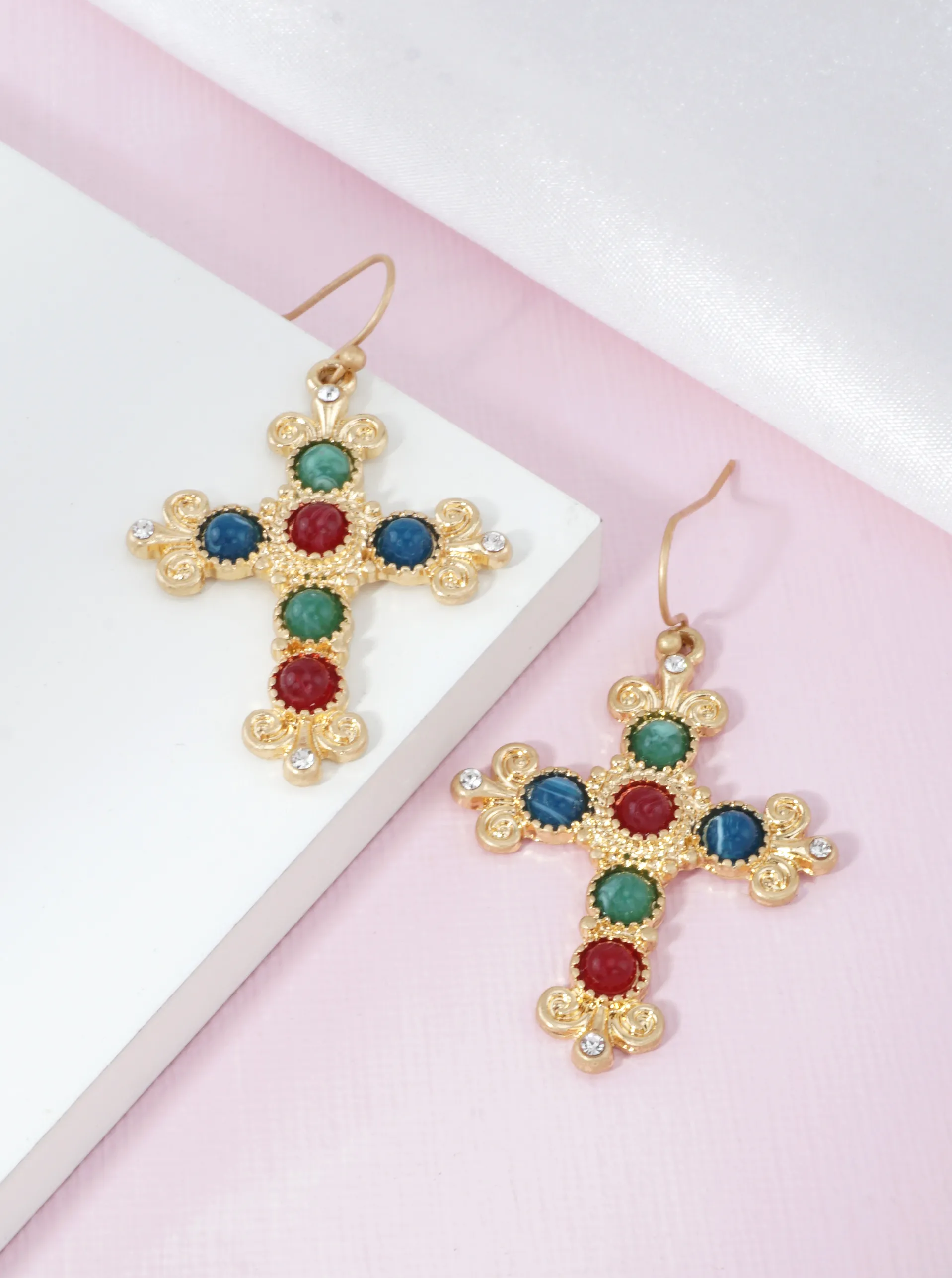 Pearl Religious Dangle Earrings