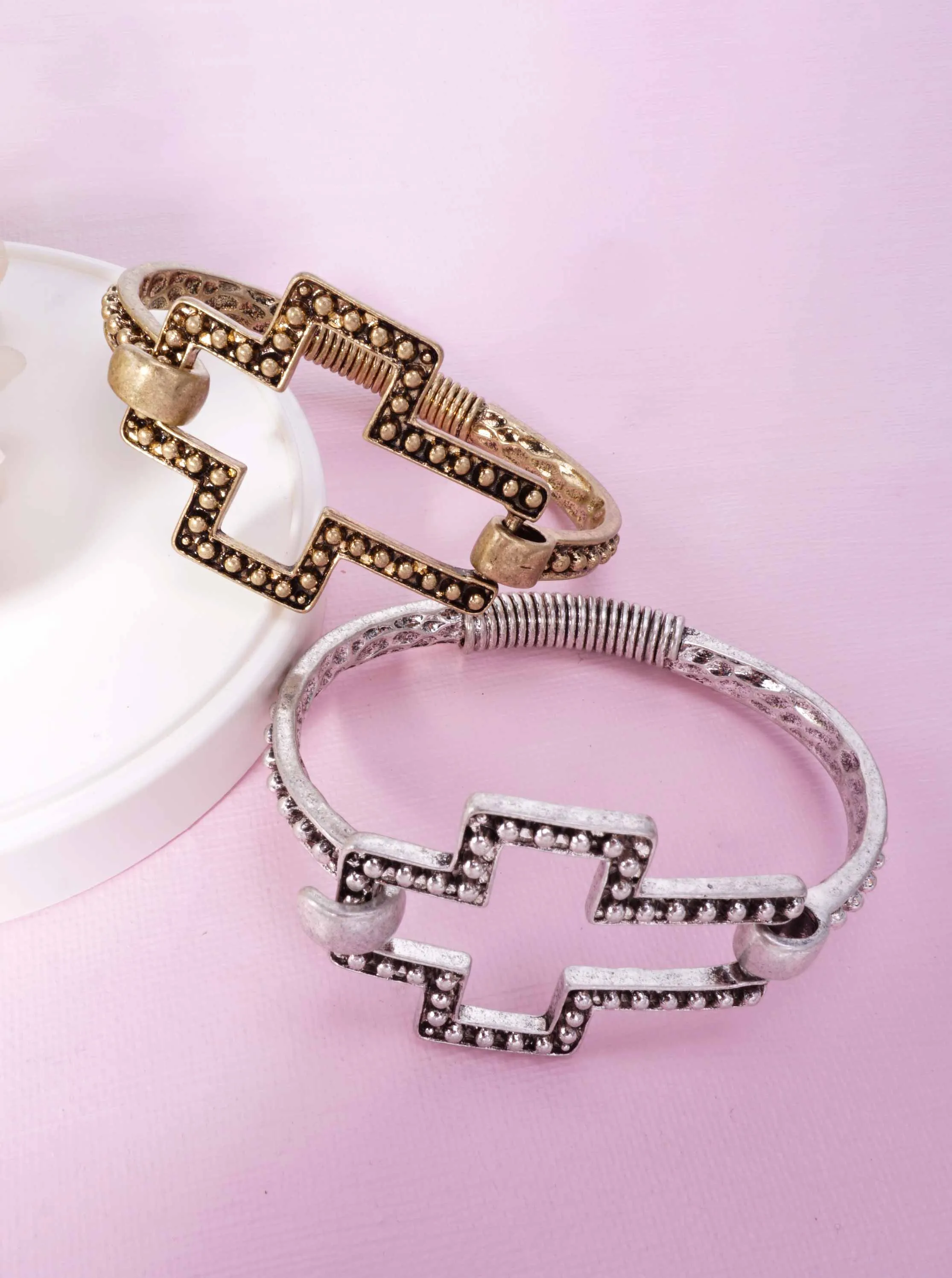 Religious Oxidized Cross Cuff Bangle Bracelet