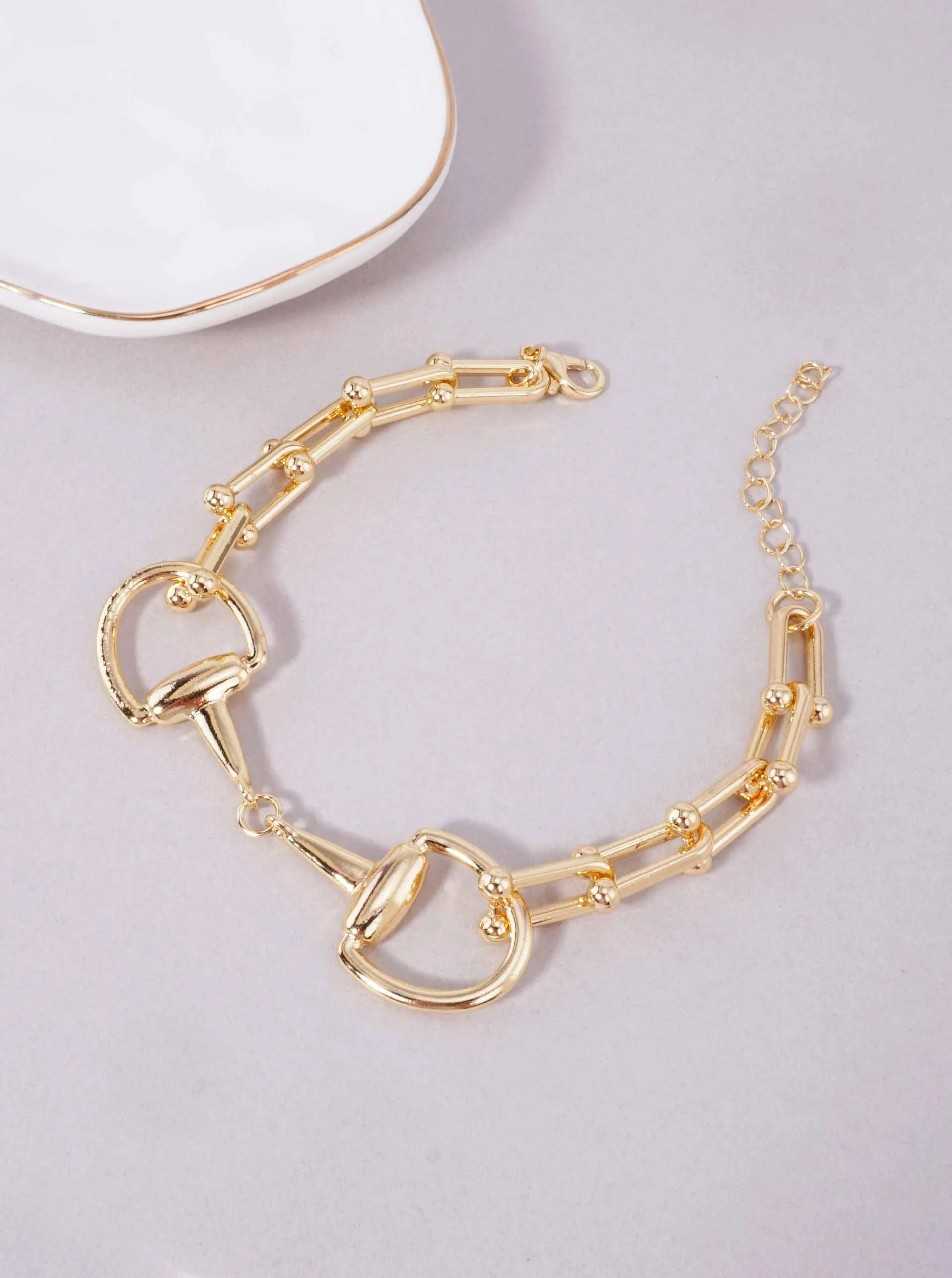 Equestrian Chunky Chain Lobster Clasp Bracelet