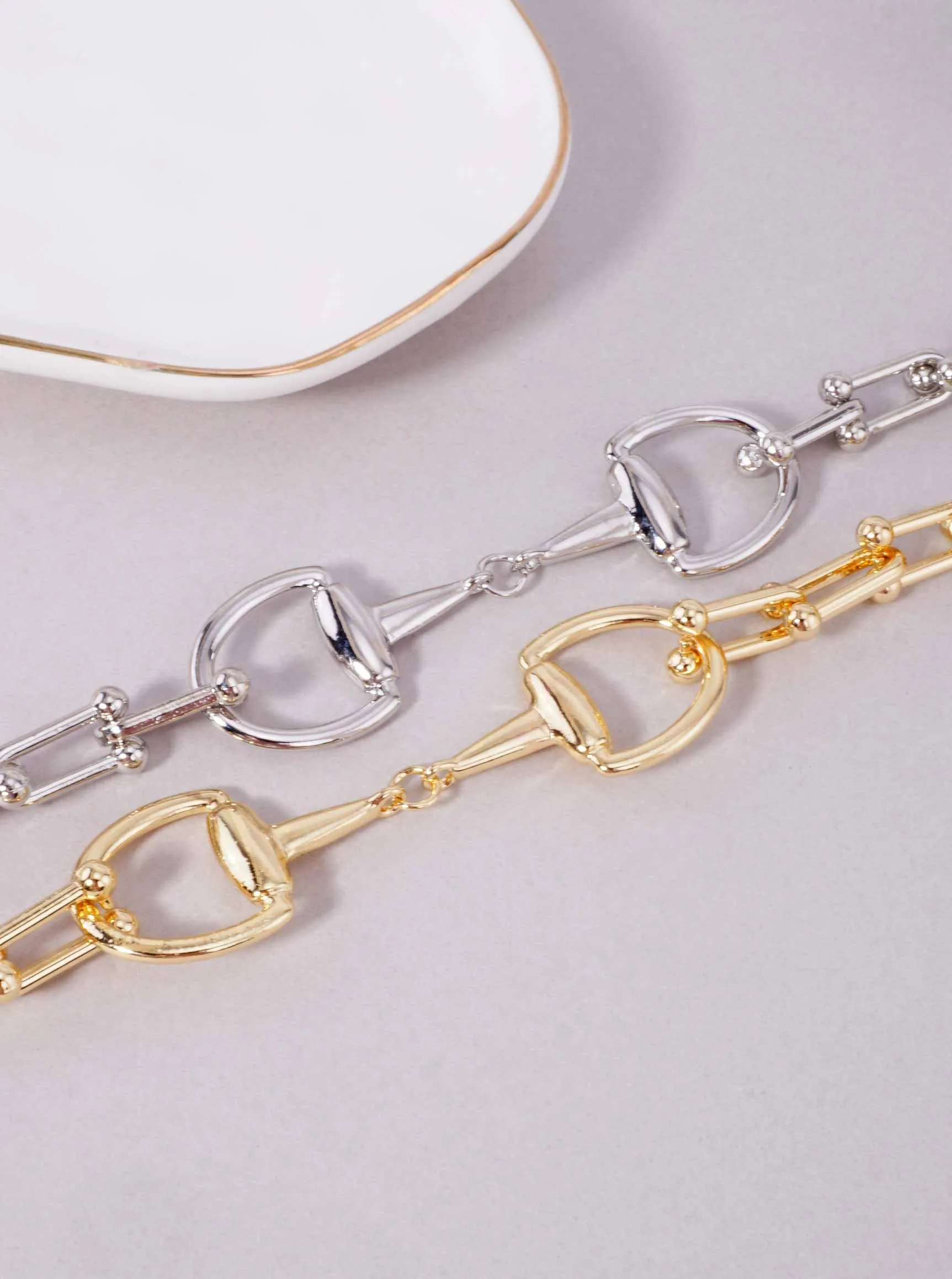 Equestrian Chunky Chain Lobster Clasp Bracelet