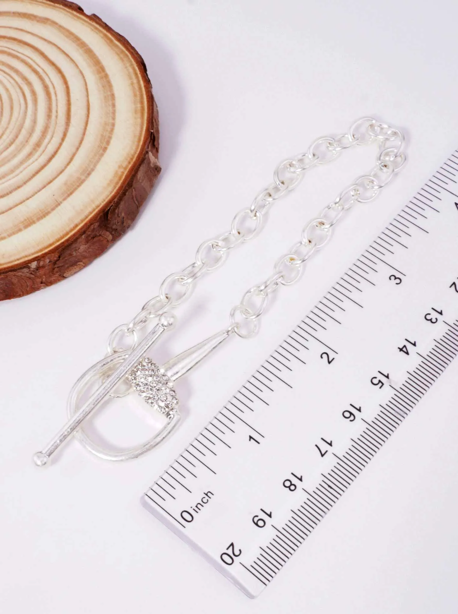 Bold Chunky Rhinestone Horsebit Chain Bracelet