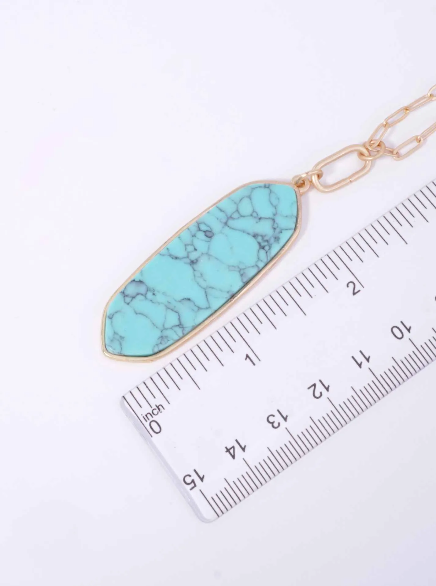 Marquise Stone Paper Clip Pendant Necklace MGTQ