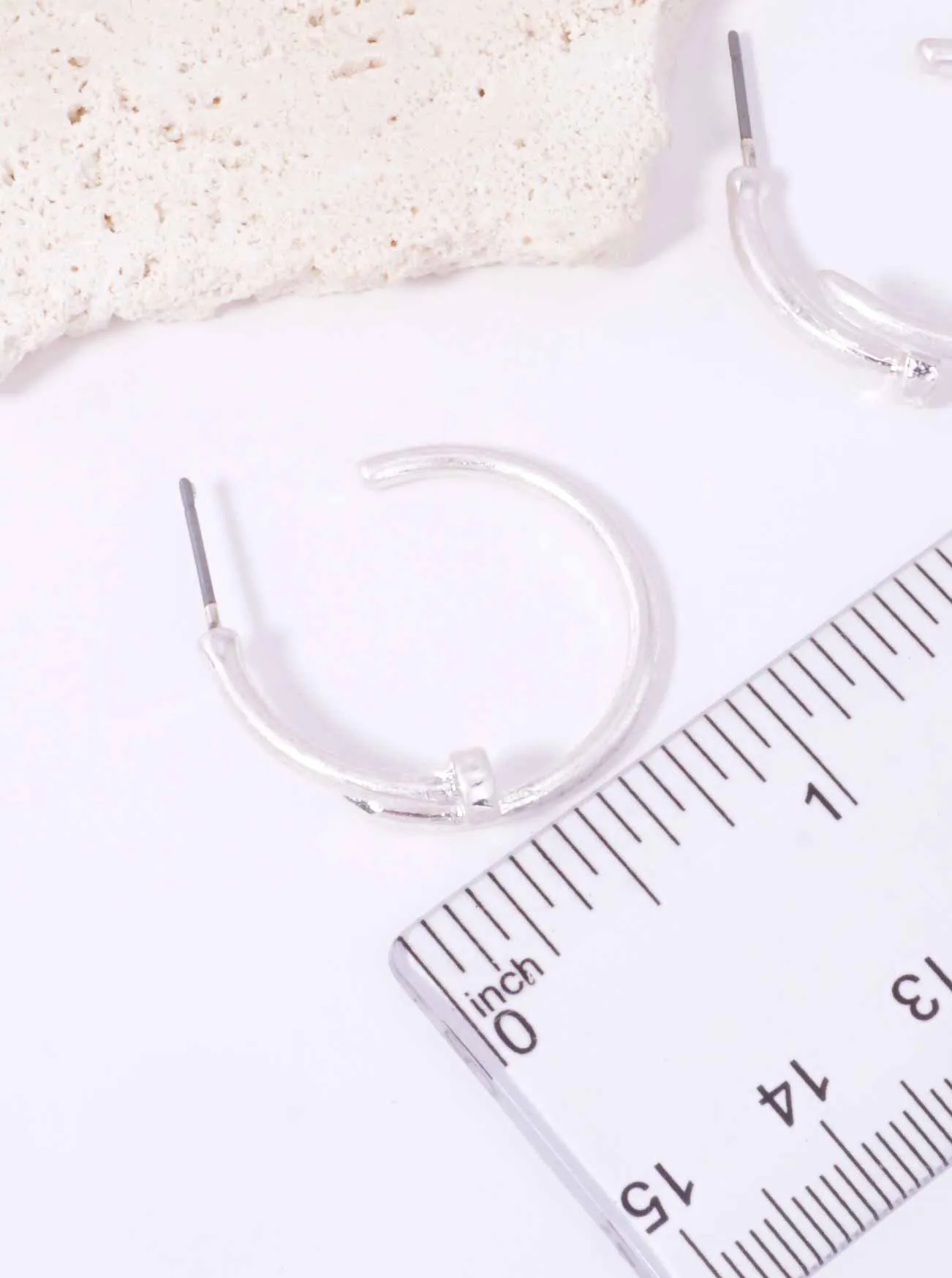 25mm Matte Nail Hoop Post Back Earrings WS