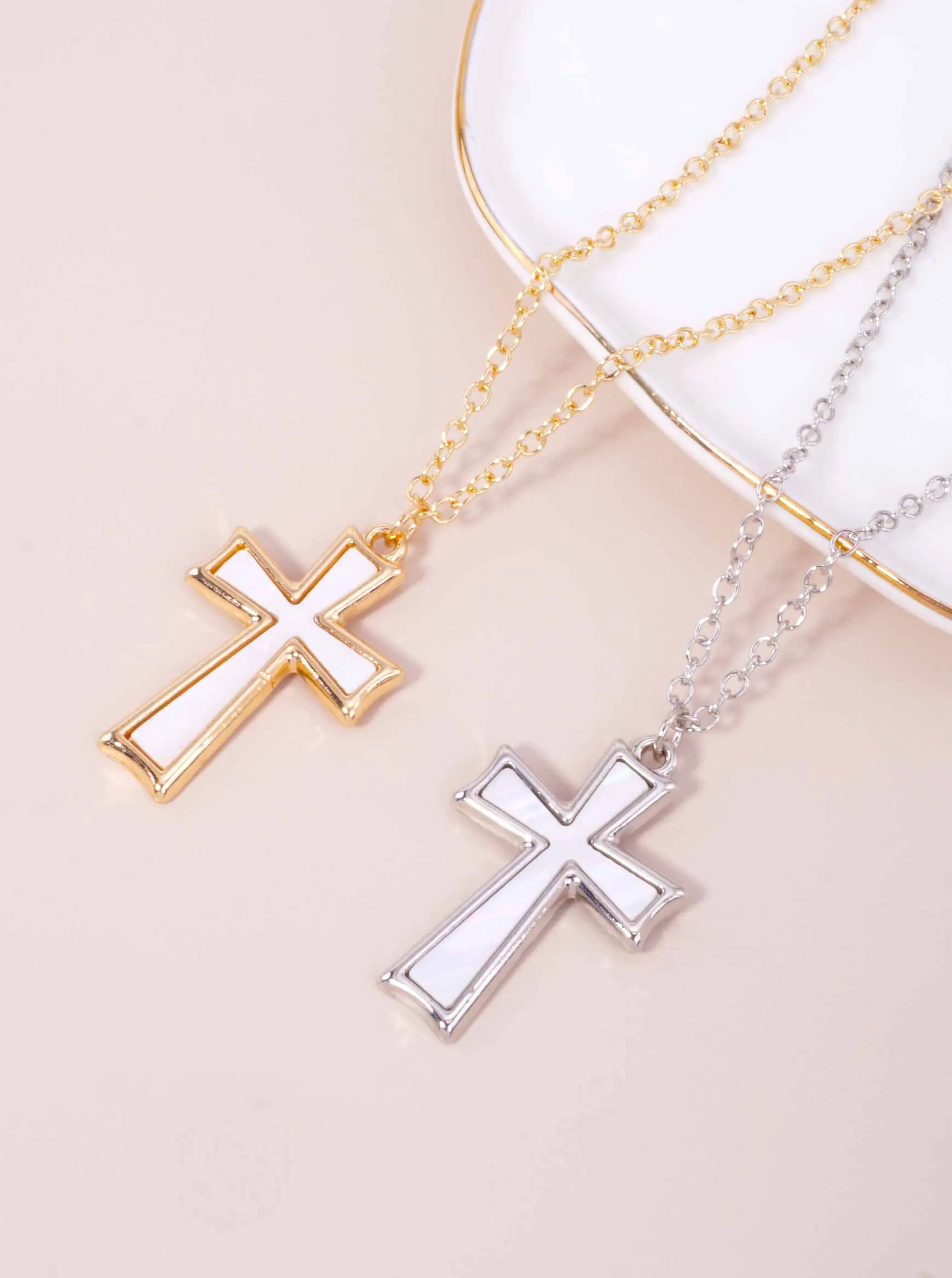 Elegant Cross Matinee Pendant Necklace GDPR