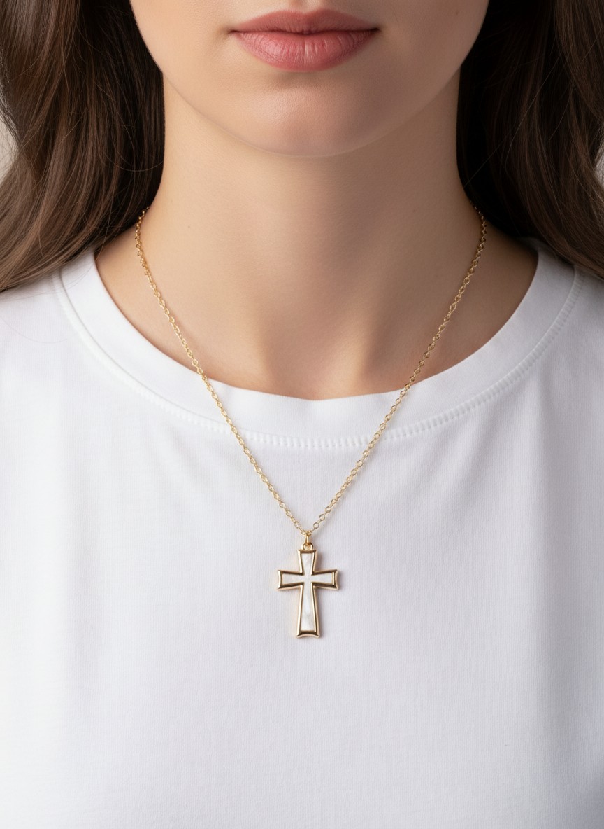 Elegant Cross Matinee Pendant Necklace GDPR