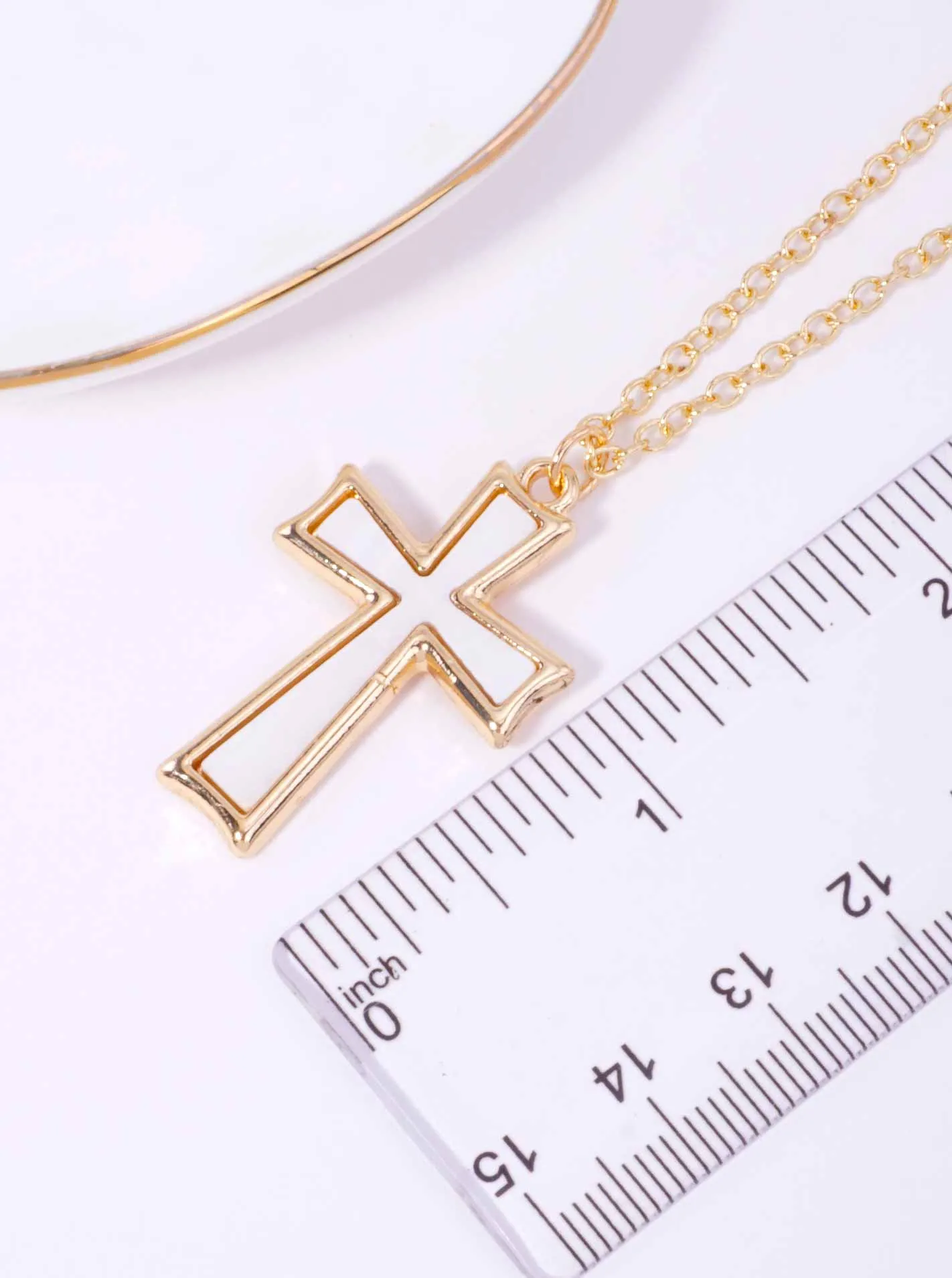 Elegant Cross Matinee Pendant Necklace